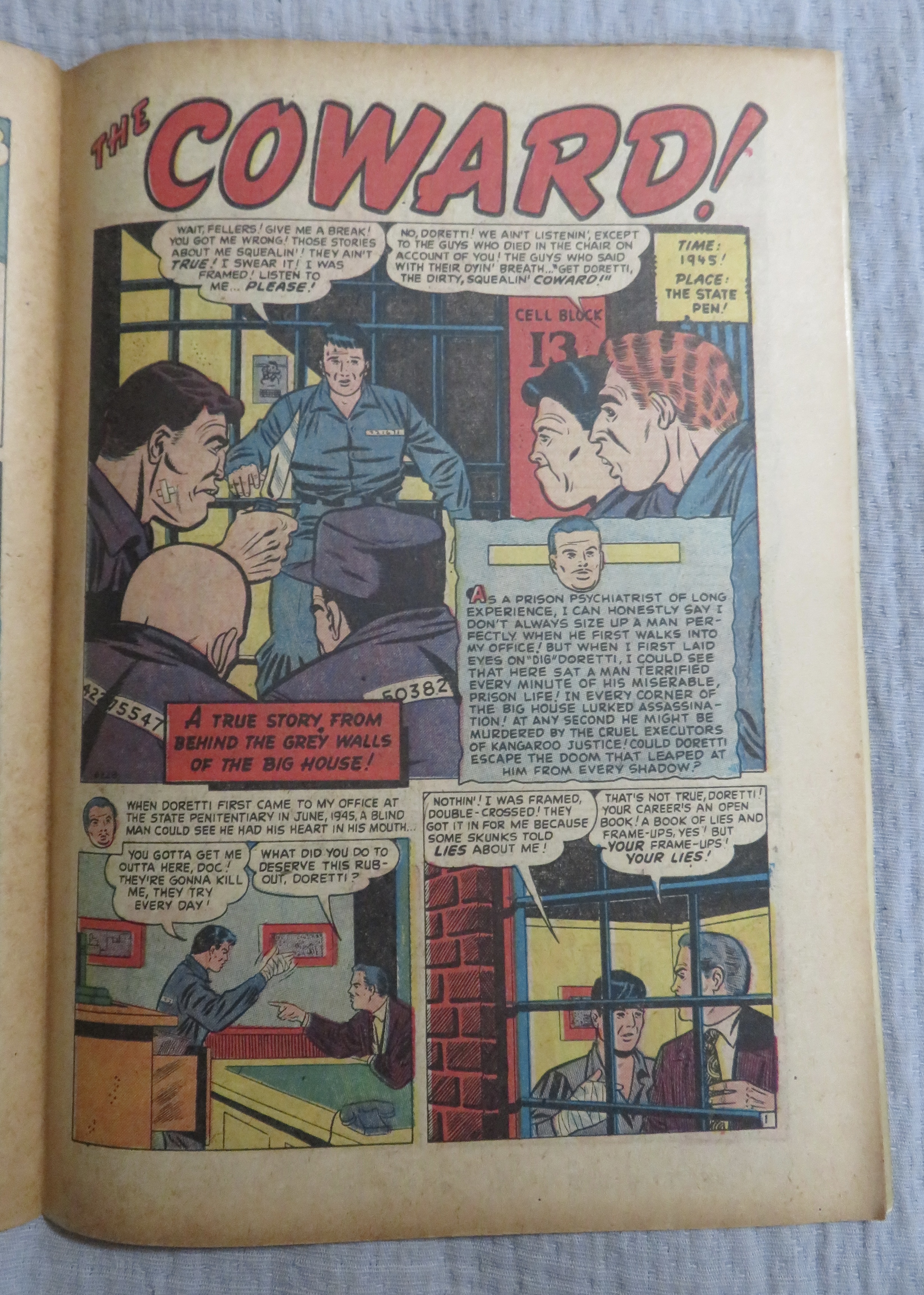 Crime Exposed Comic August 1951 Death Of Duke Simms