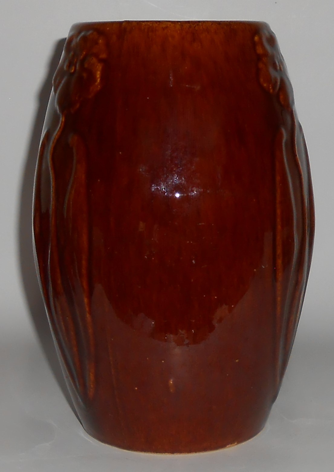Zanesville Stoneware Pottery Gloss Brown #101 Vase