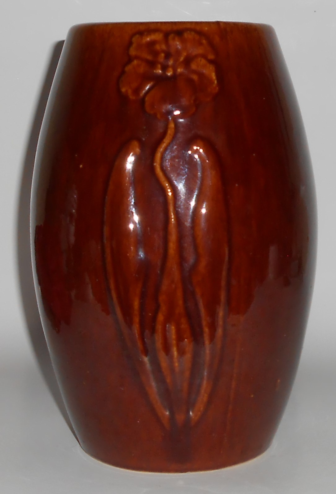 Zanesville Stoneware Pottery Gloss Brown #101 Vase