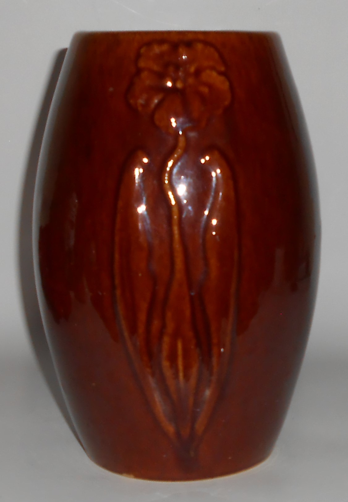 Zanesville Stoneware Pottery Gloss Brown #101 Vase