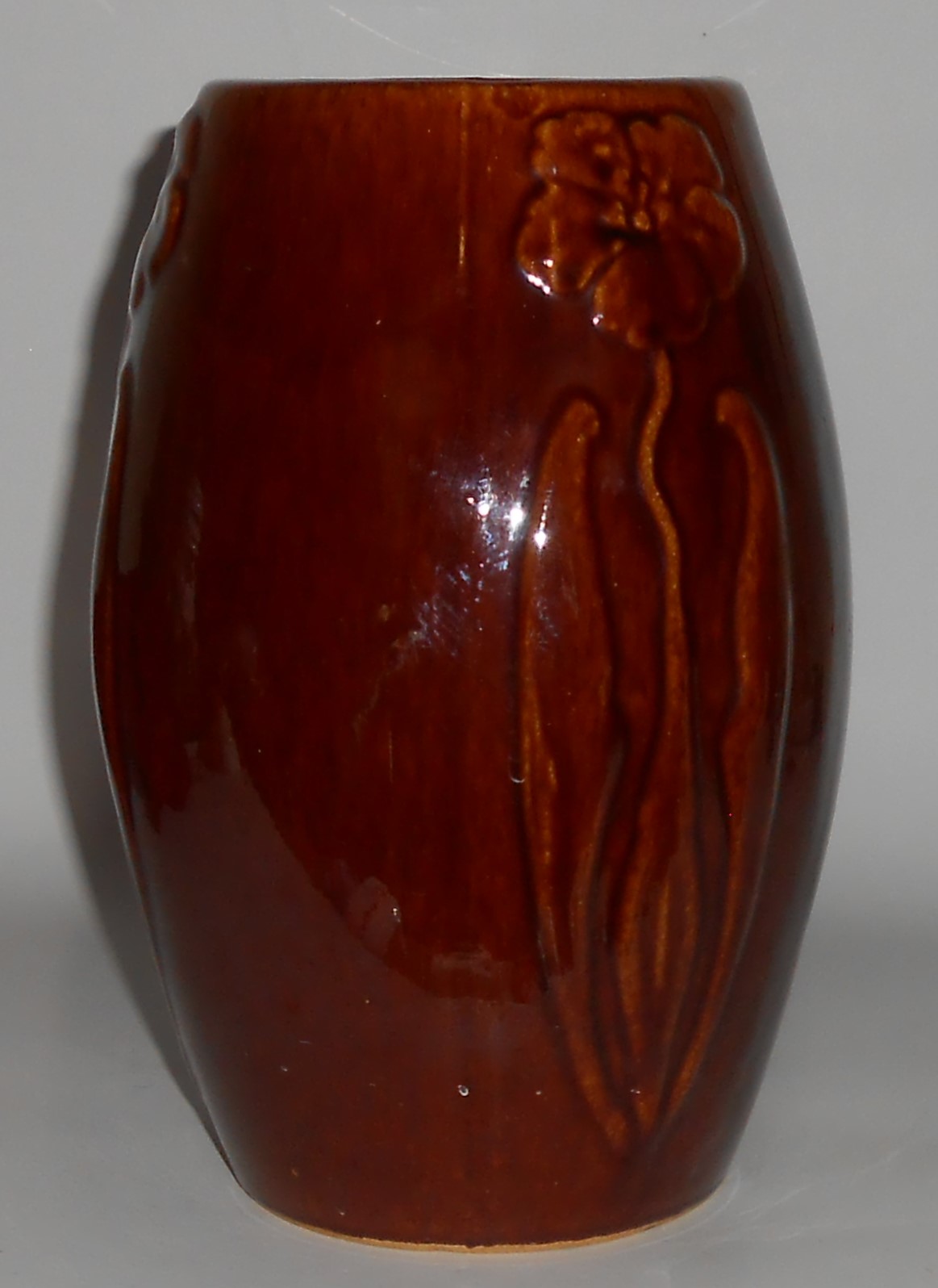 Zanesville Stoneware Pottery Gloss Brown #101 Vase