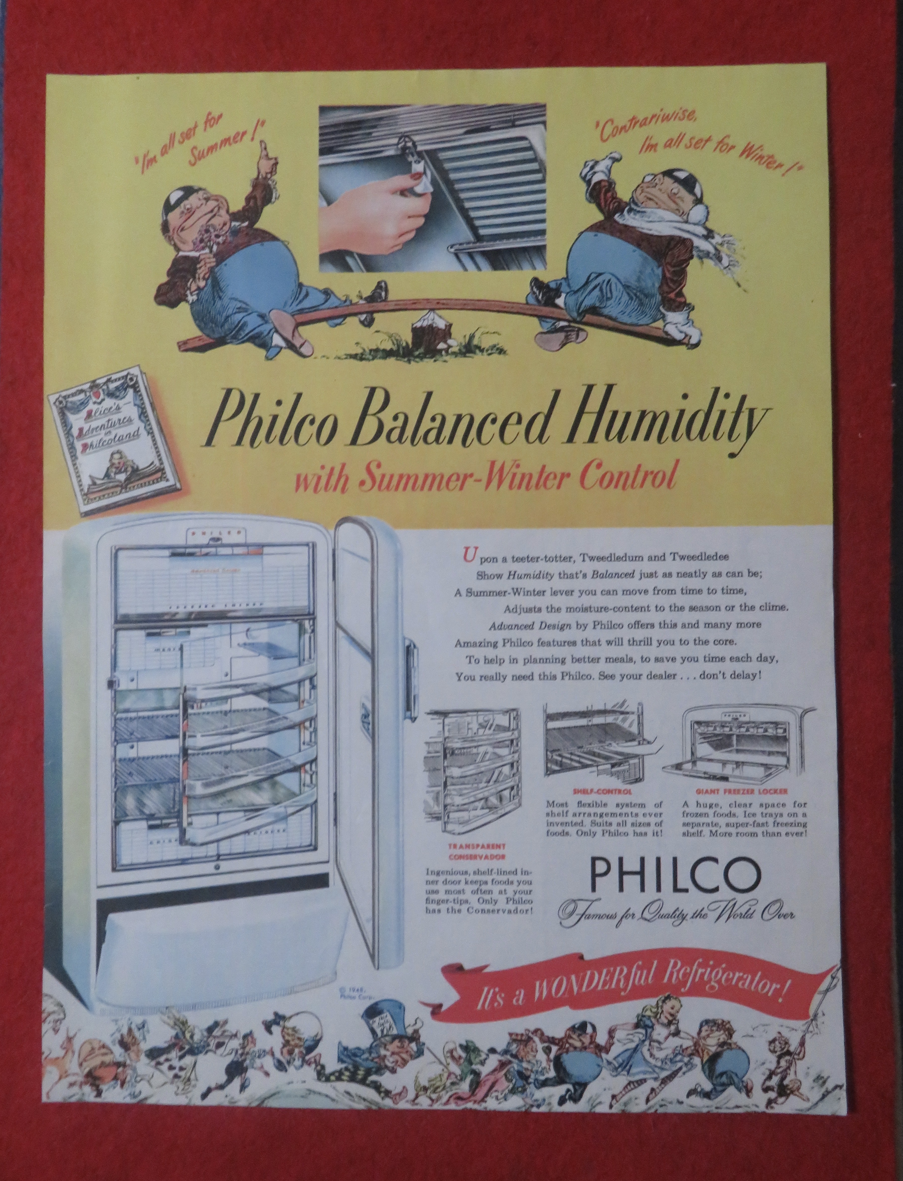 1948 Philco Refrigerator w/ Alice in Wonderland