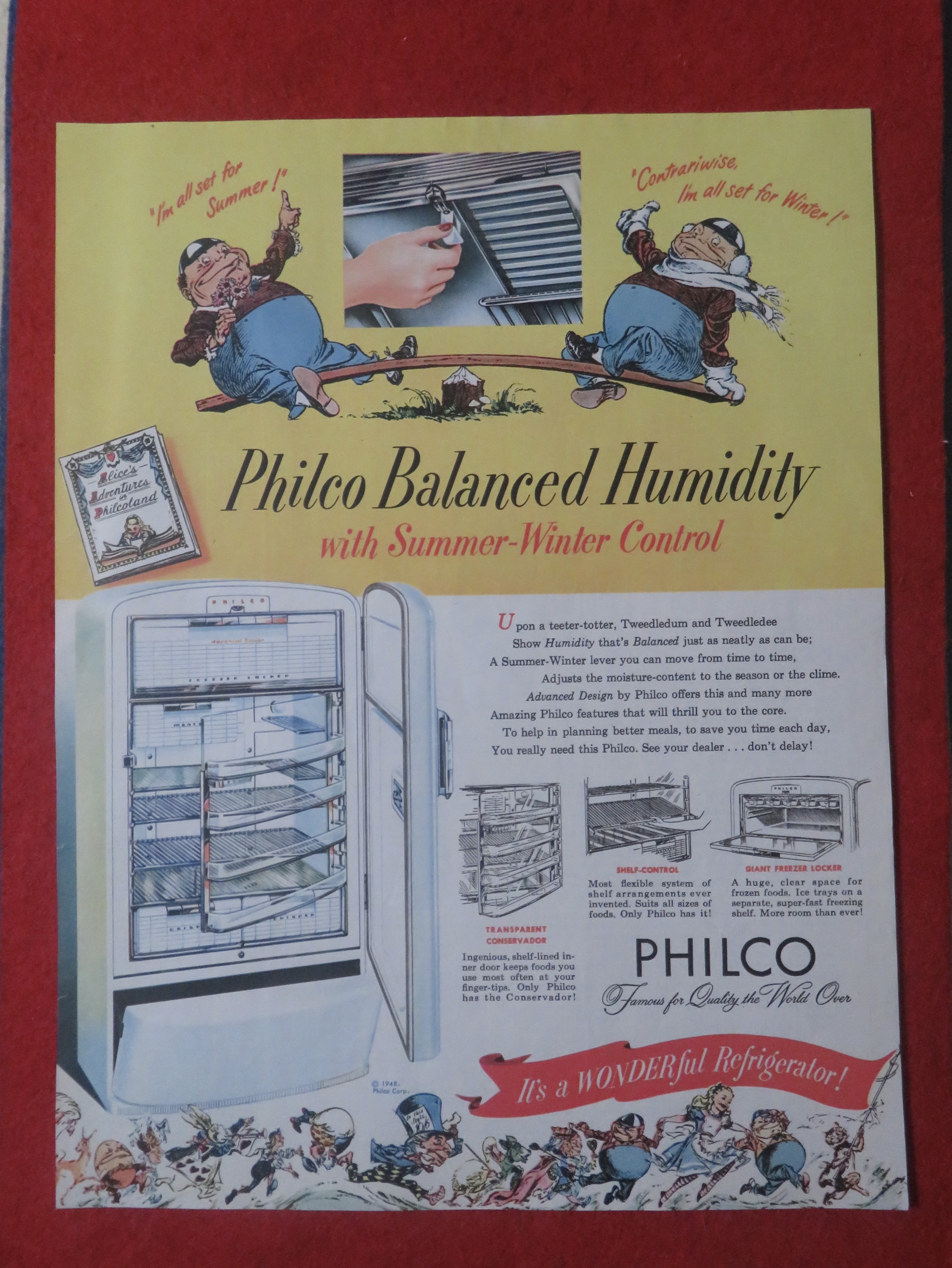 1948 Philco Refrigerator w/ Alice in Wonderland