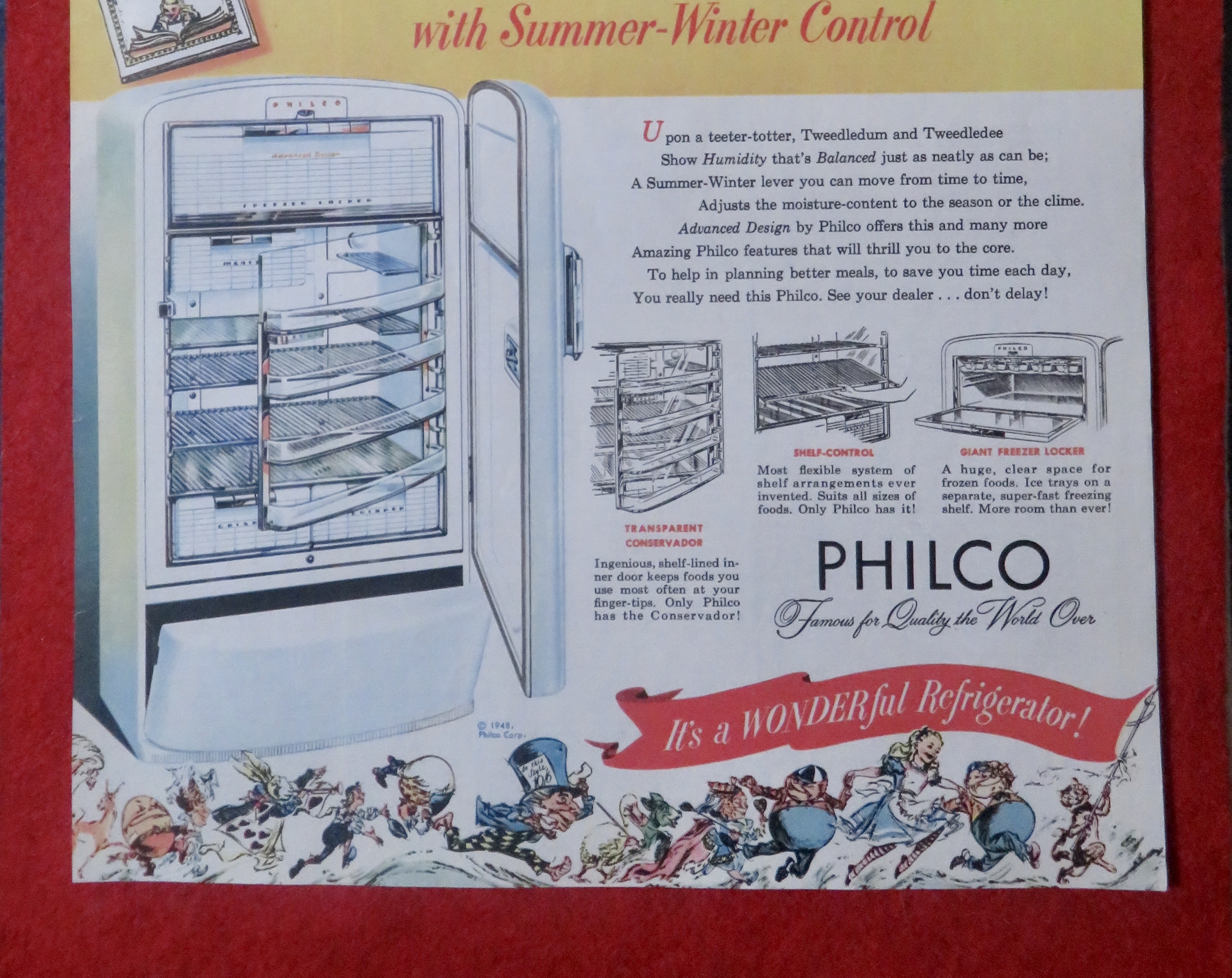 1948 Philco Refrigerator w/ Alice in Wonderland