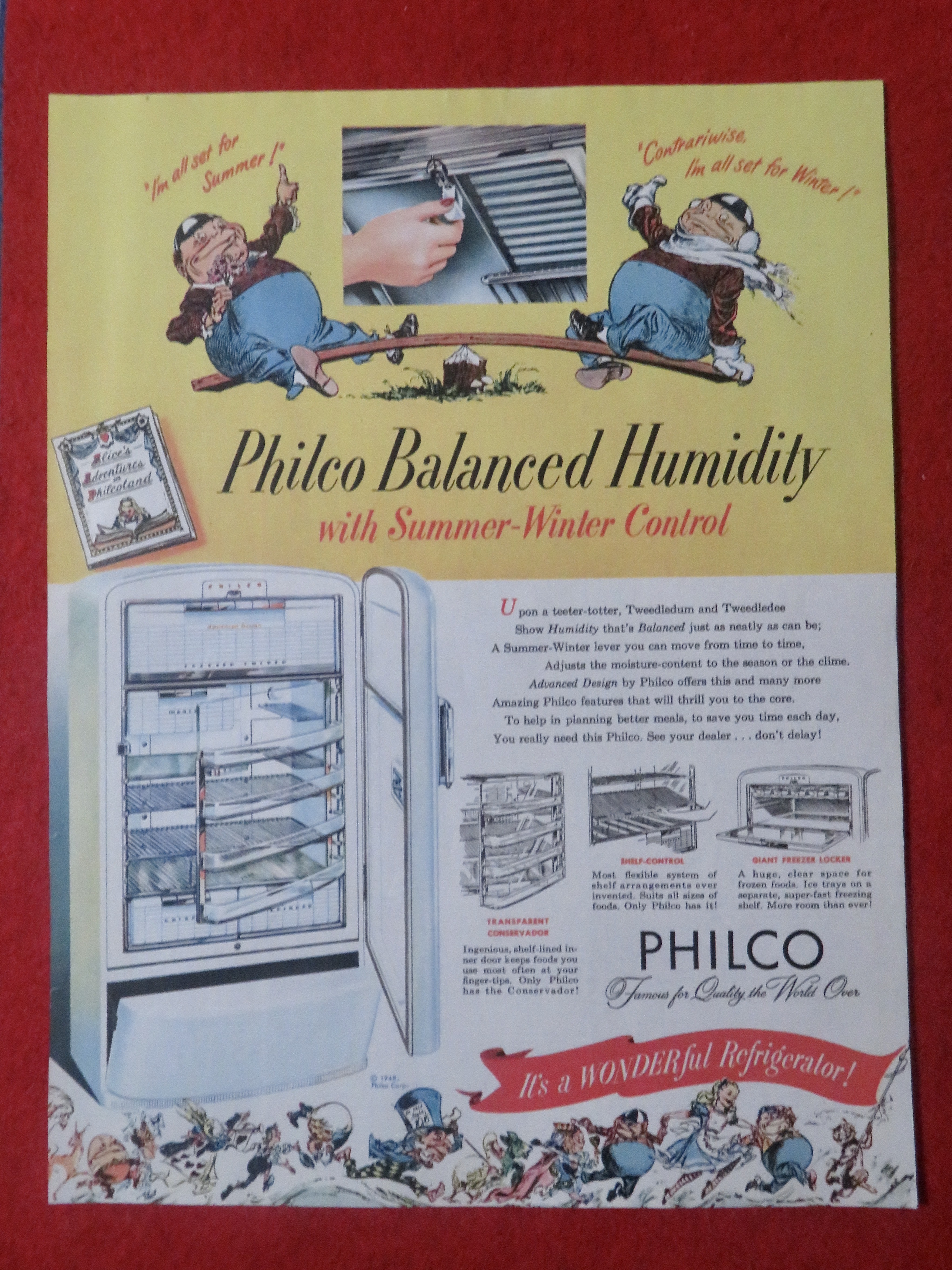 1948 Philco Refrigerator w/ Alice in Wonderland