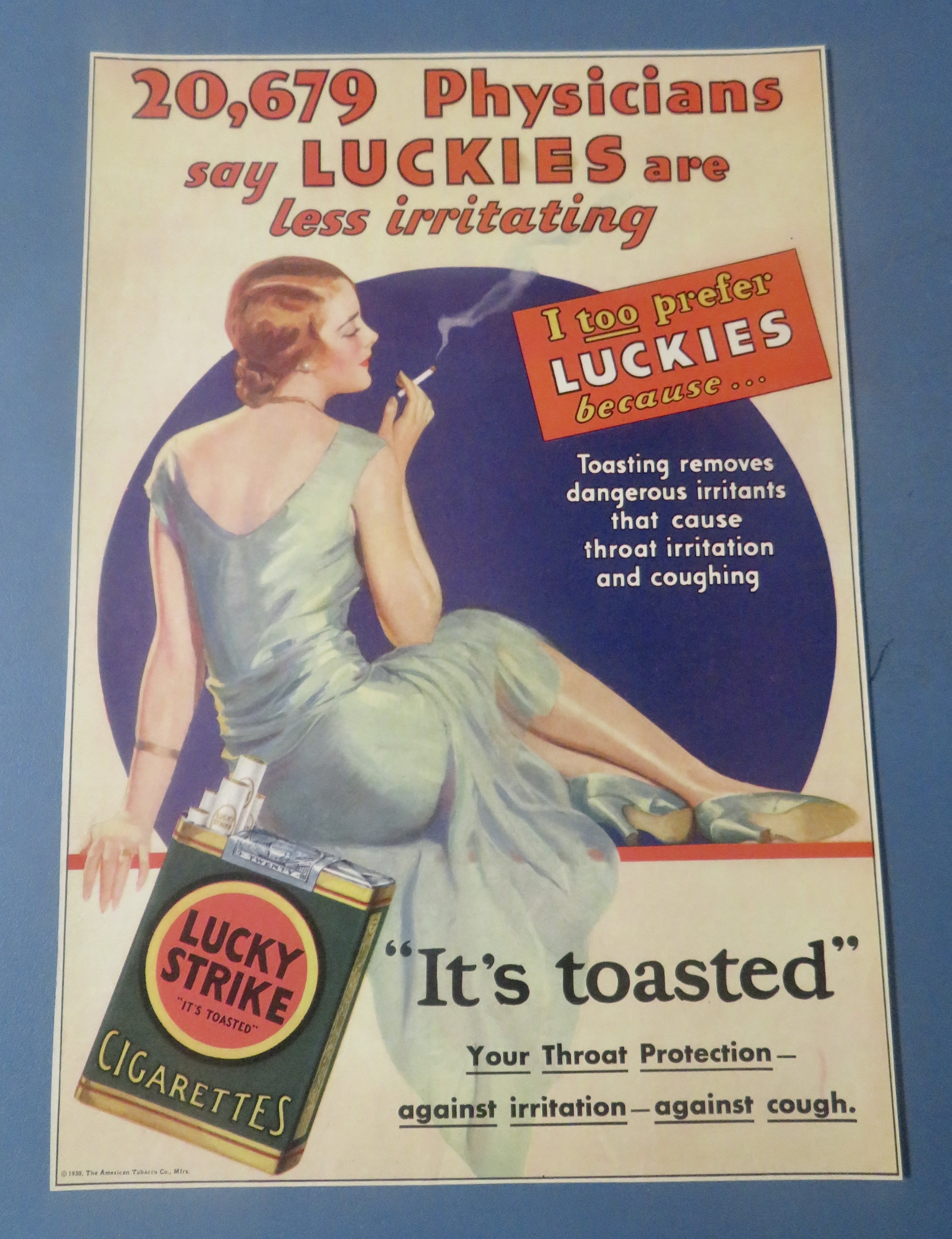 1930 Lucky Strike Cigarettes with Woman Sitting