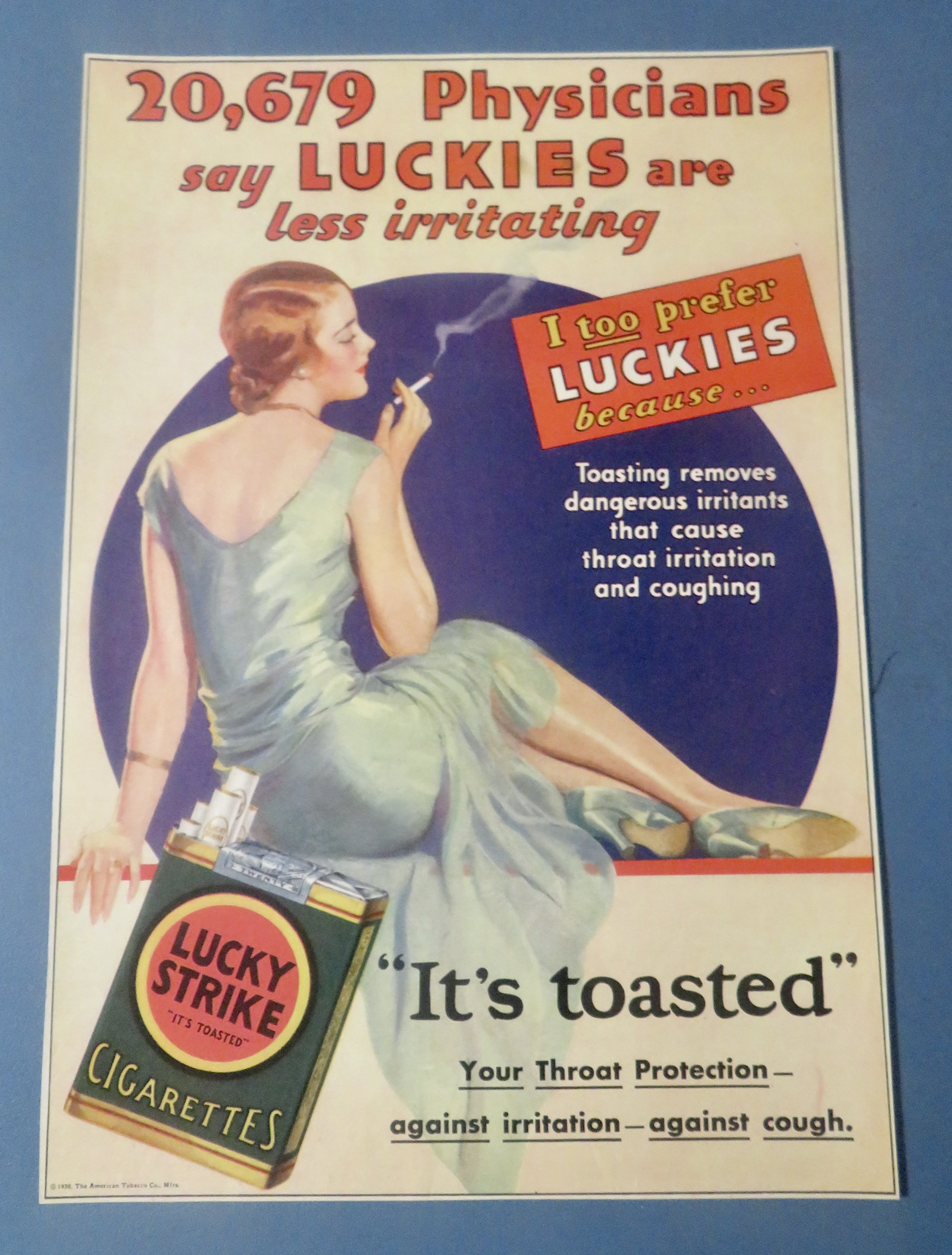 1930 Lucky Strike Cigarettes with Woman Sitting