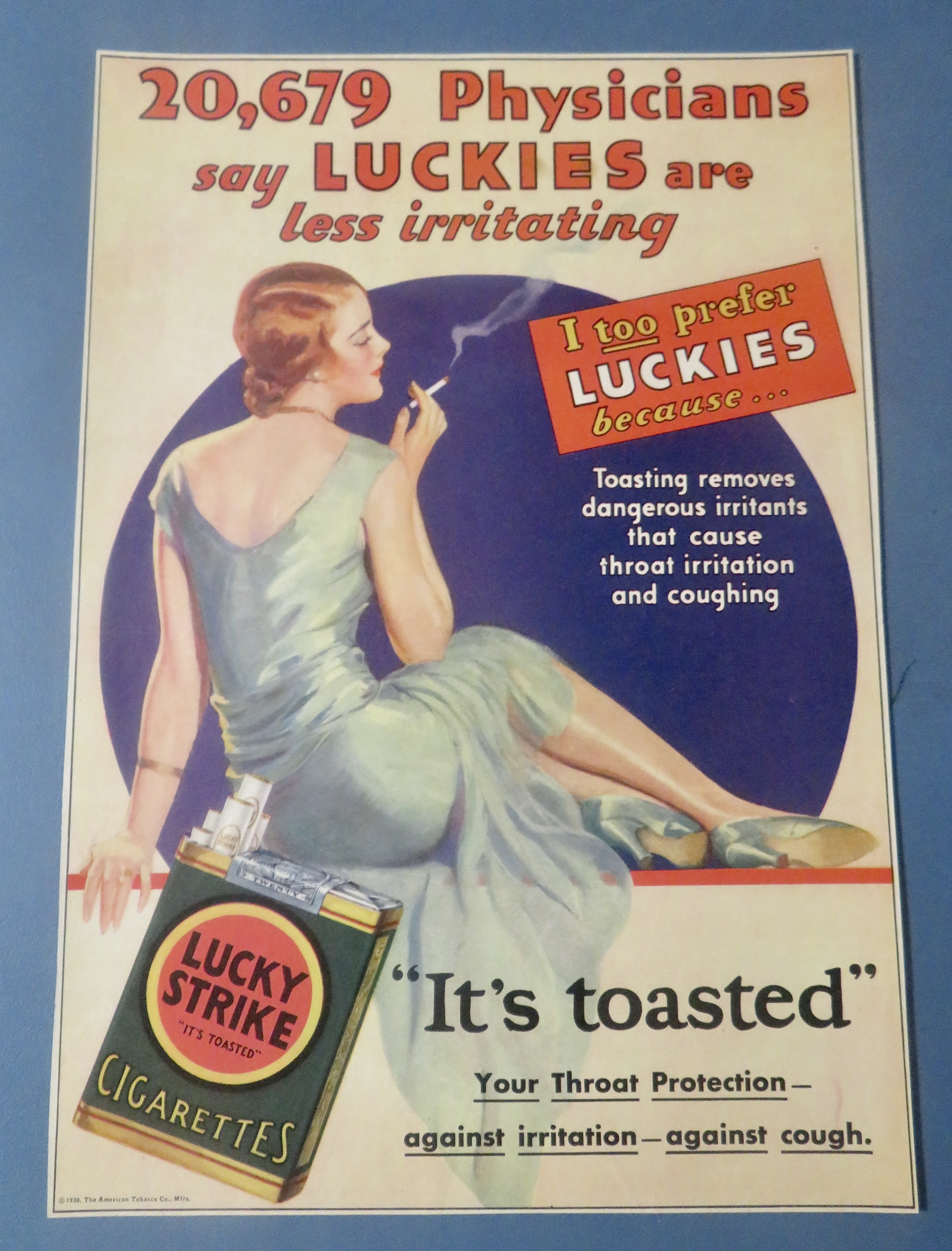 1930 Lucky Strike Cigarettes with Woman Sitting