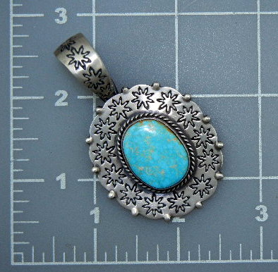 Darren Livingston Sterling Silver Turquoise Pendant Nav