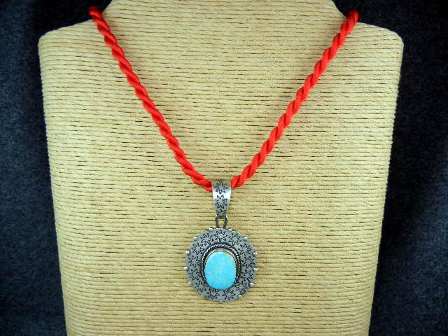 Darren Livingston Sterling Silver Turquoise Pendant Nav