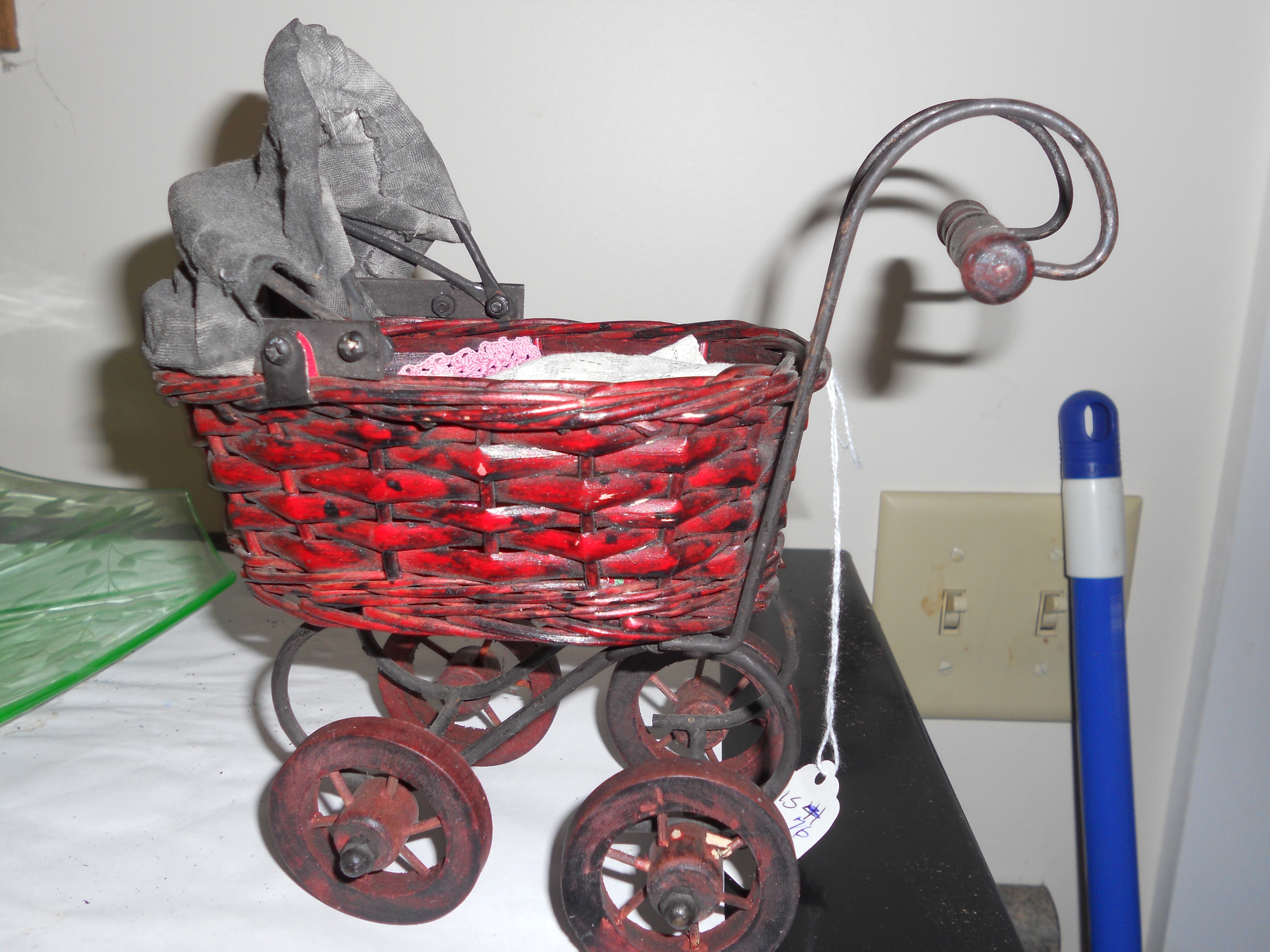 Bisque Baby Doll with Carriage