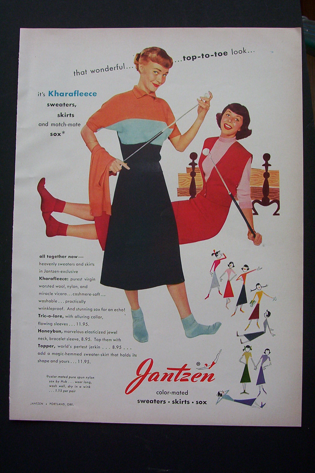 1951 Jantzen with 2 Girls Wearing Jantzen Clothing