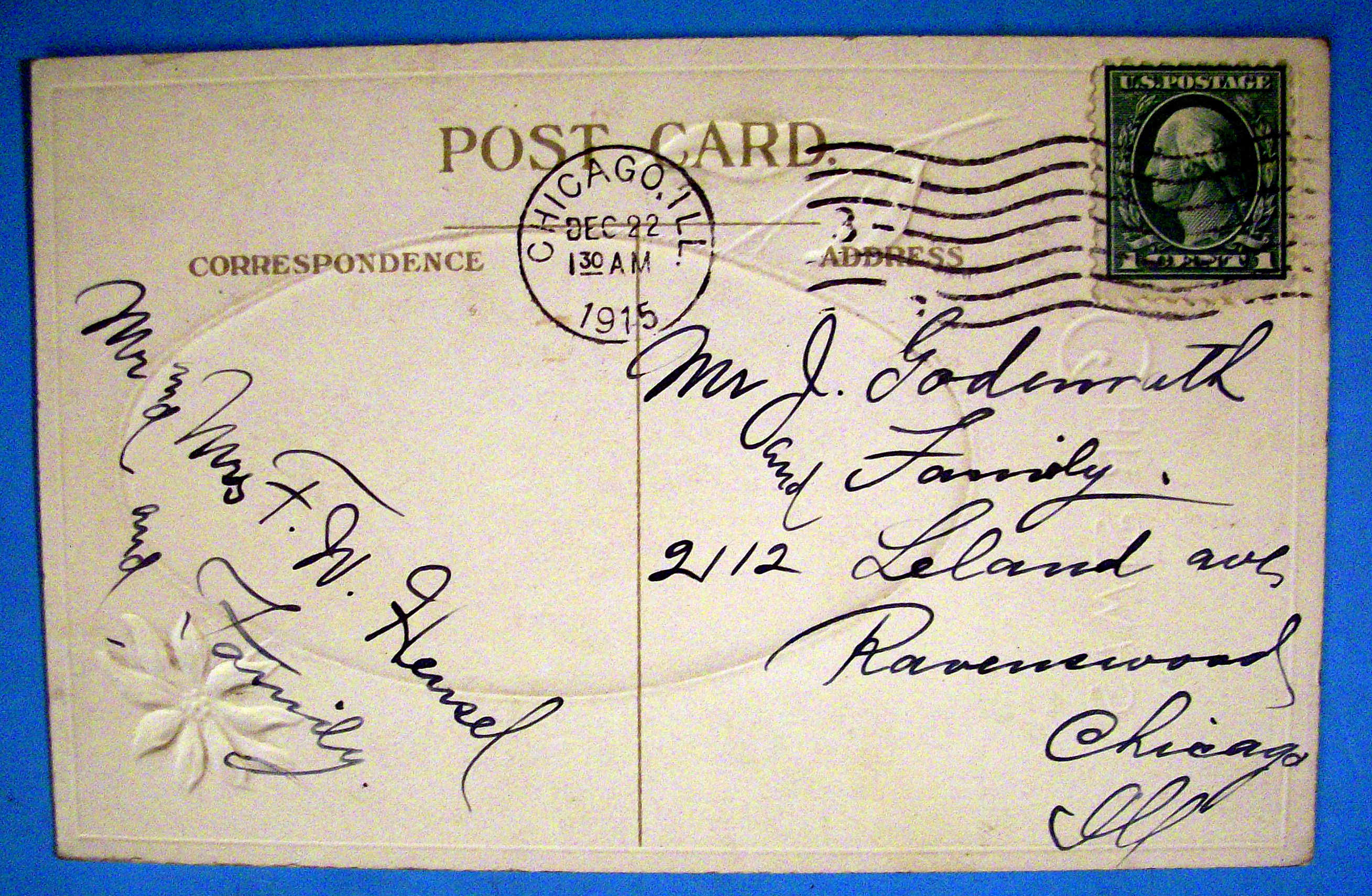 Christmas Greetings Postcard w/View of the Outdoors