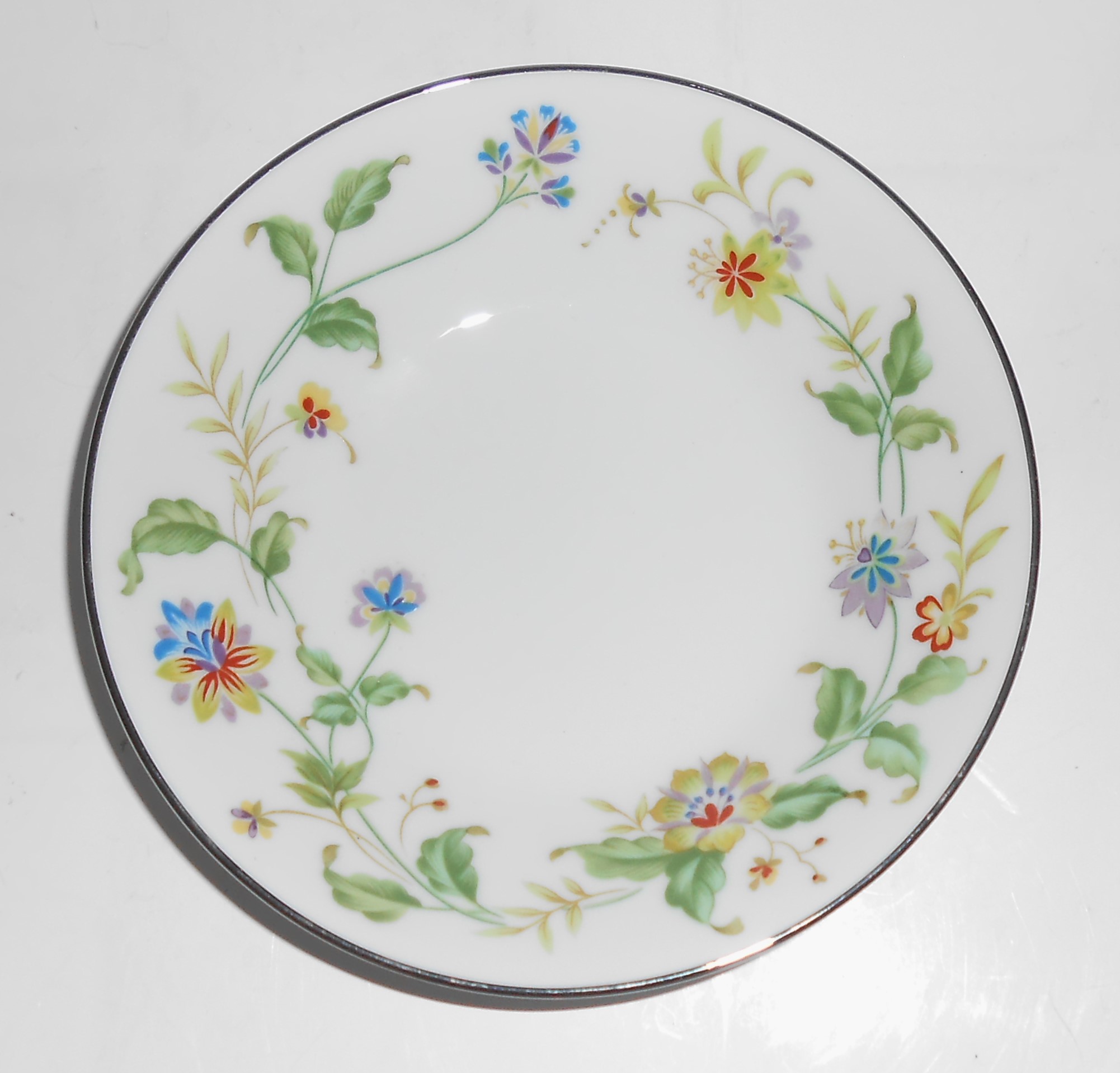 Noritake China Porcelain Nouveau Floral w/Platinum Frui
