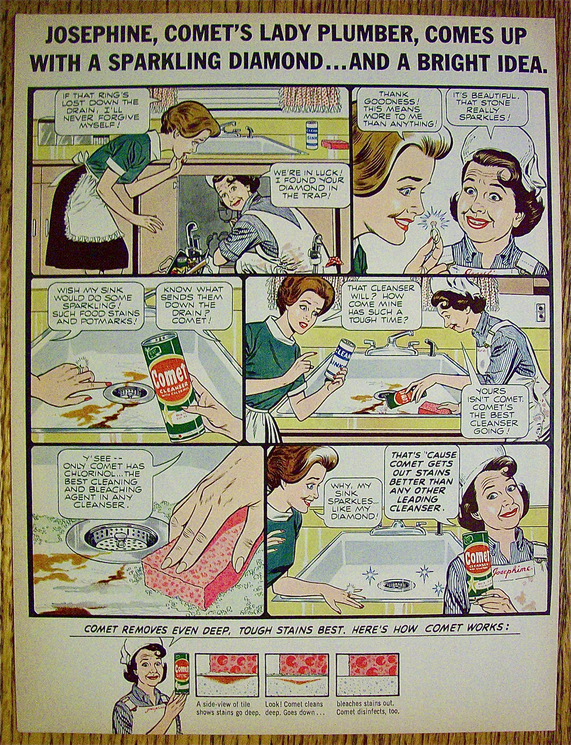 1964 Comet Cleanser with Josephine The Plumber