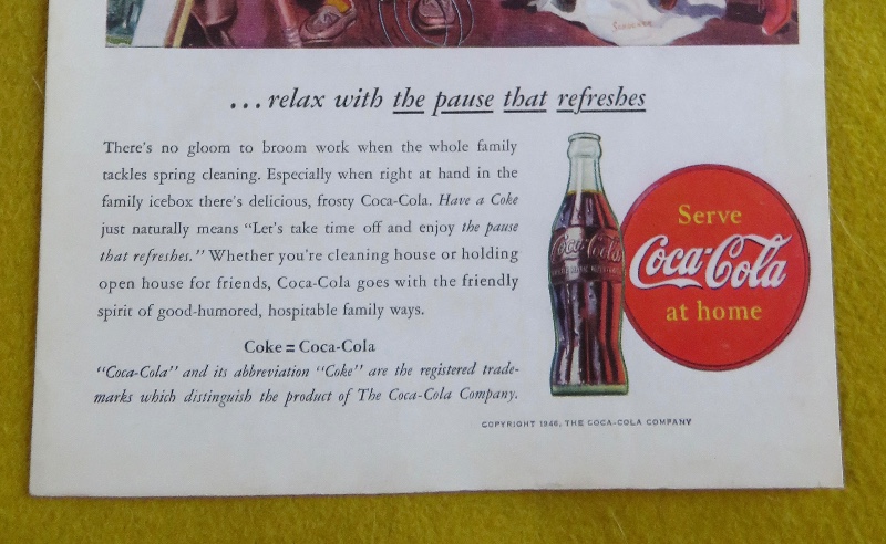 1946 Coca Cola (Coke) With Family Taking A Break From Decorating