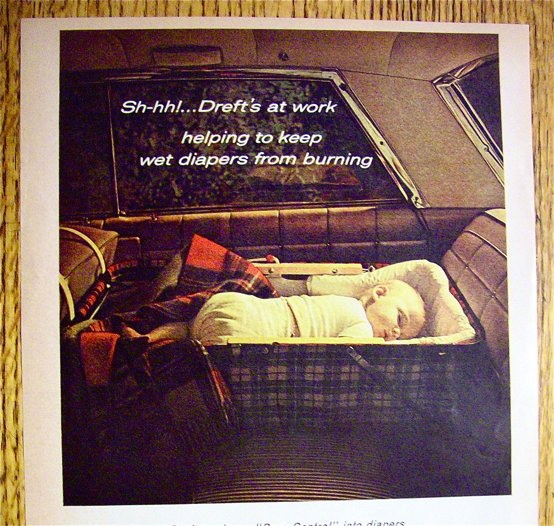 1964 Dreft Detergent with Baby Sleeping In Car