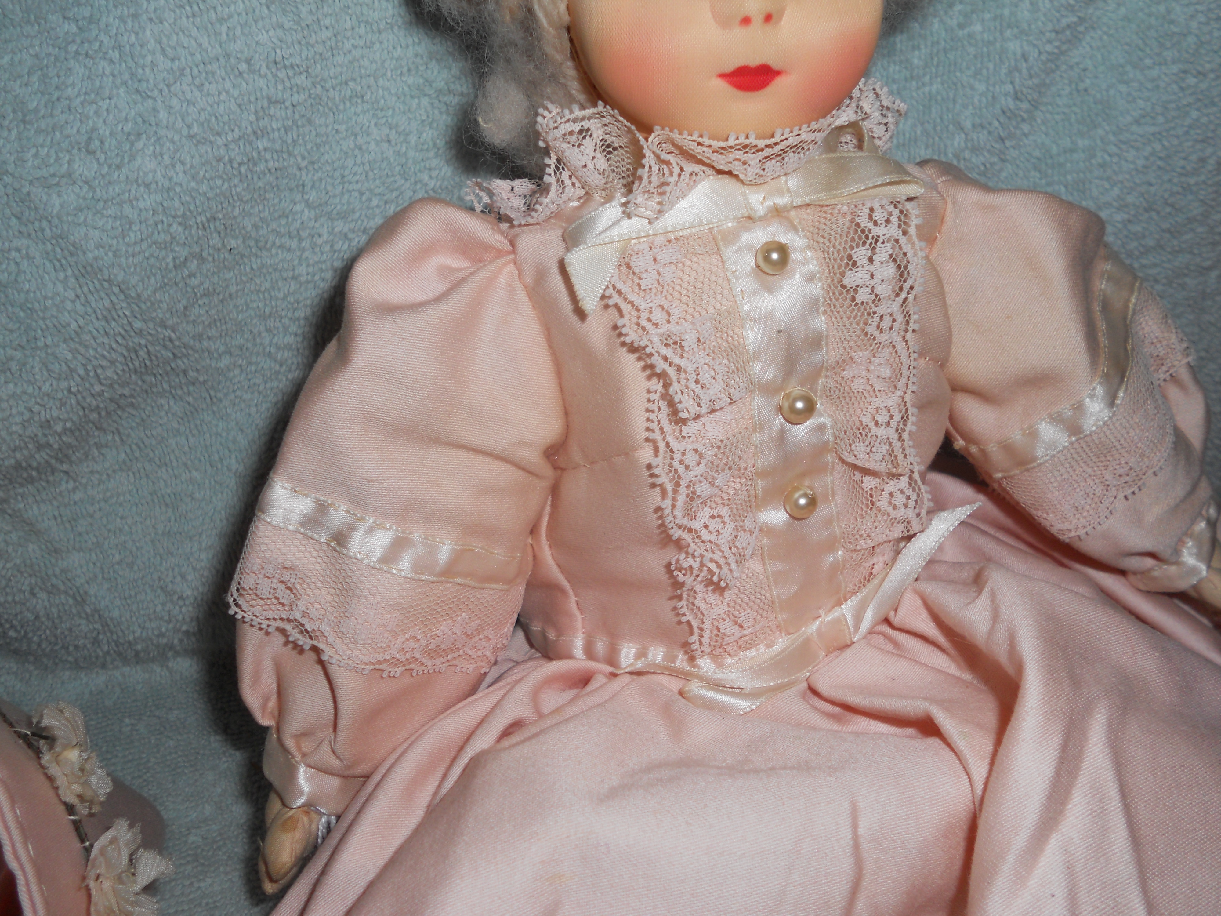 Celluloid Cloth Doll signed G H Stuart Texas