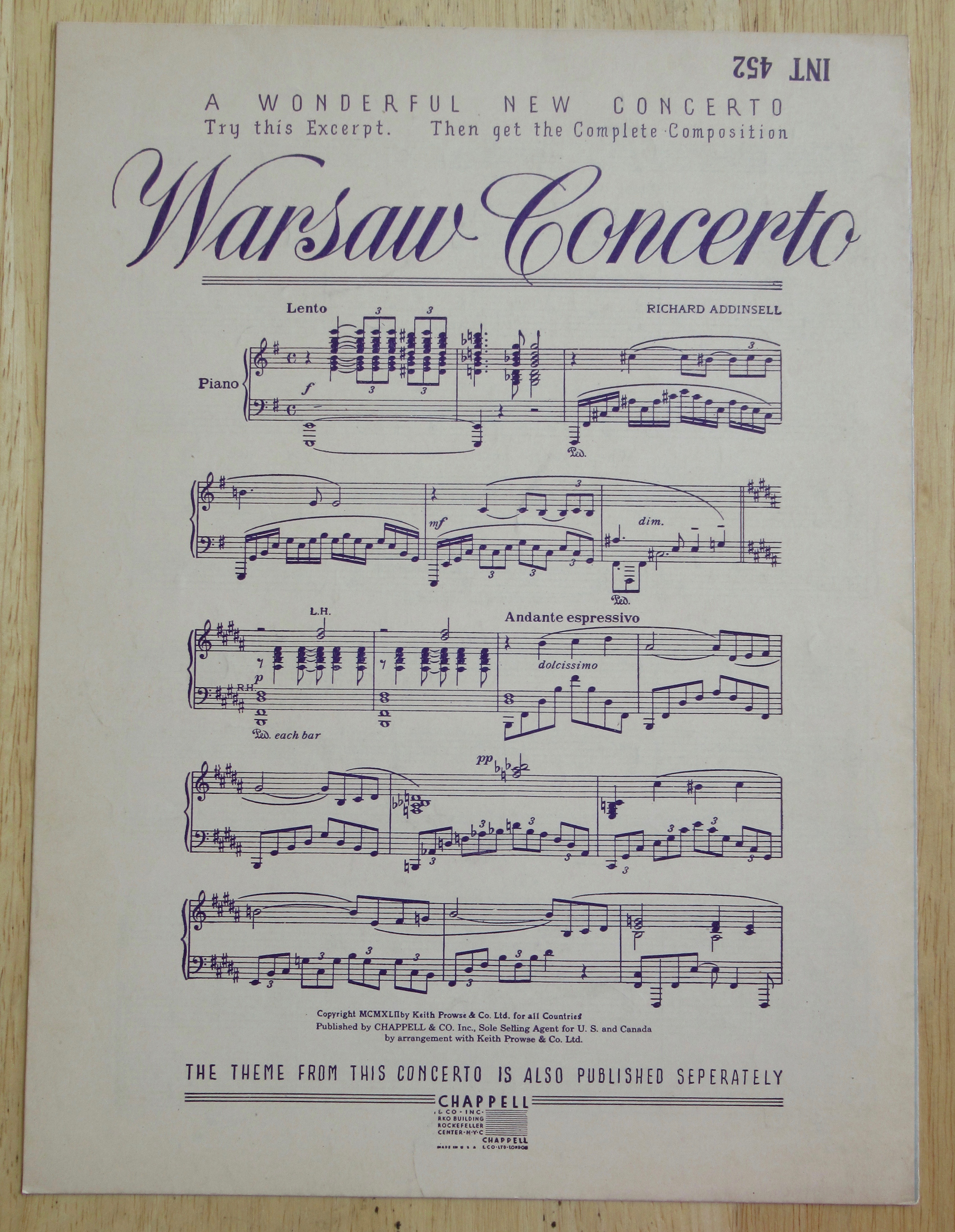 1945 Symphony Sheet Music (Johnny Desmond Cover)