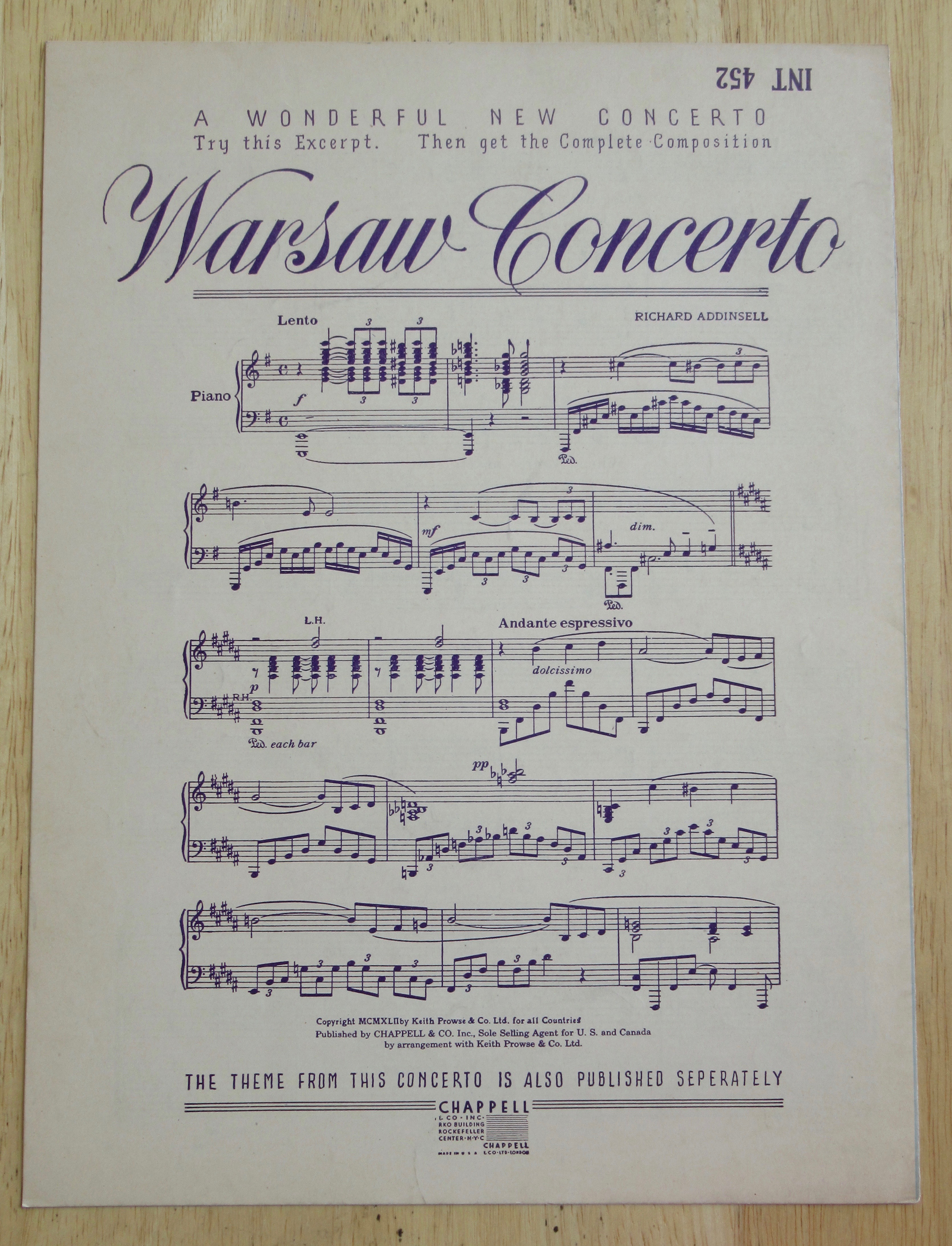 1945 Symphony Sheet Music (Johnny Desmond Cover)