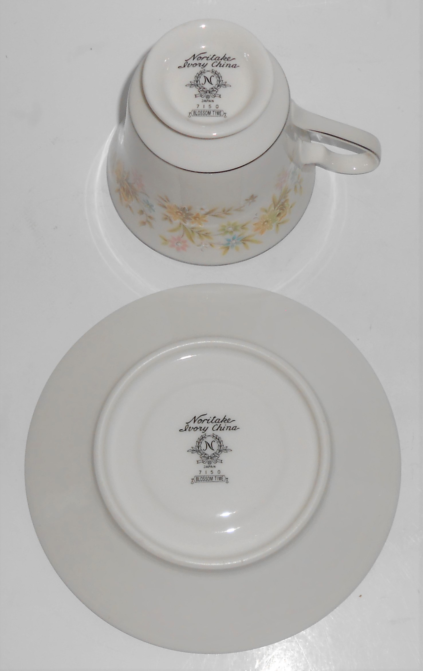 Noritake Porcelain China Blossom Time Cup & Saucer Set
