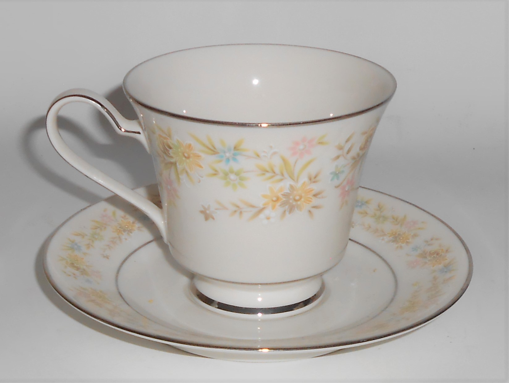 Noritake Porcelain China Blossom Time Cup & Saucer Set