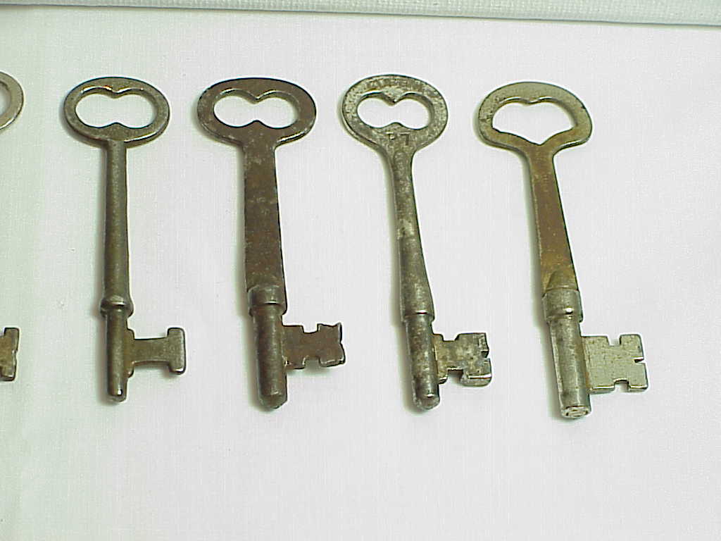 7 Antique Skeleton Keys - Lockwood, Corbin, Penn