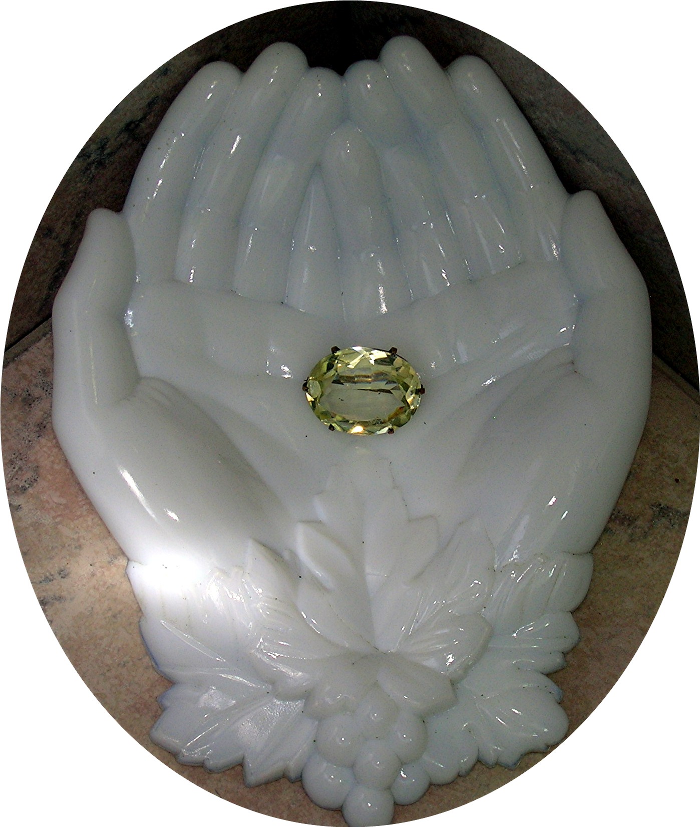 Cechoslovakia Citrine,Glass Brooch