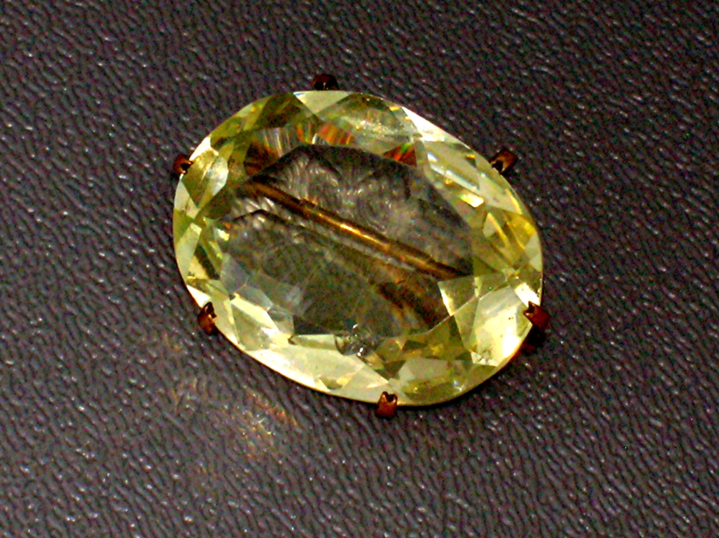 Cechoslovakia Citrine,Glass Brooch