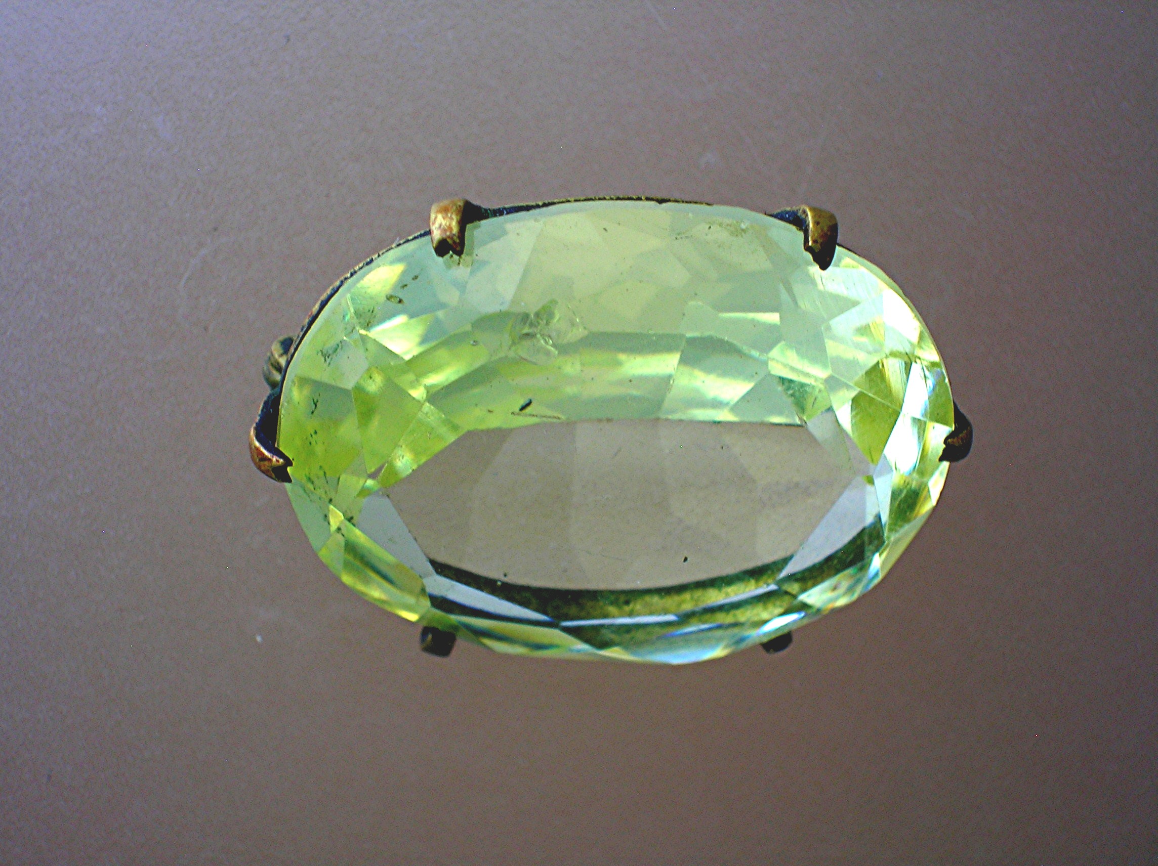 Cechoslovakia Citrine,Glass Brooch