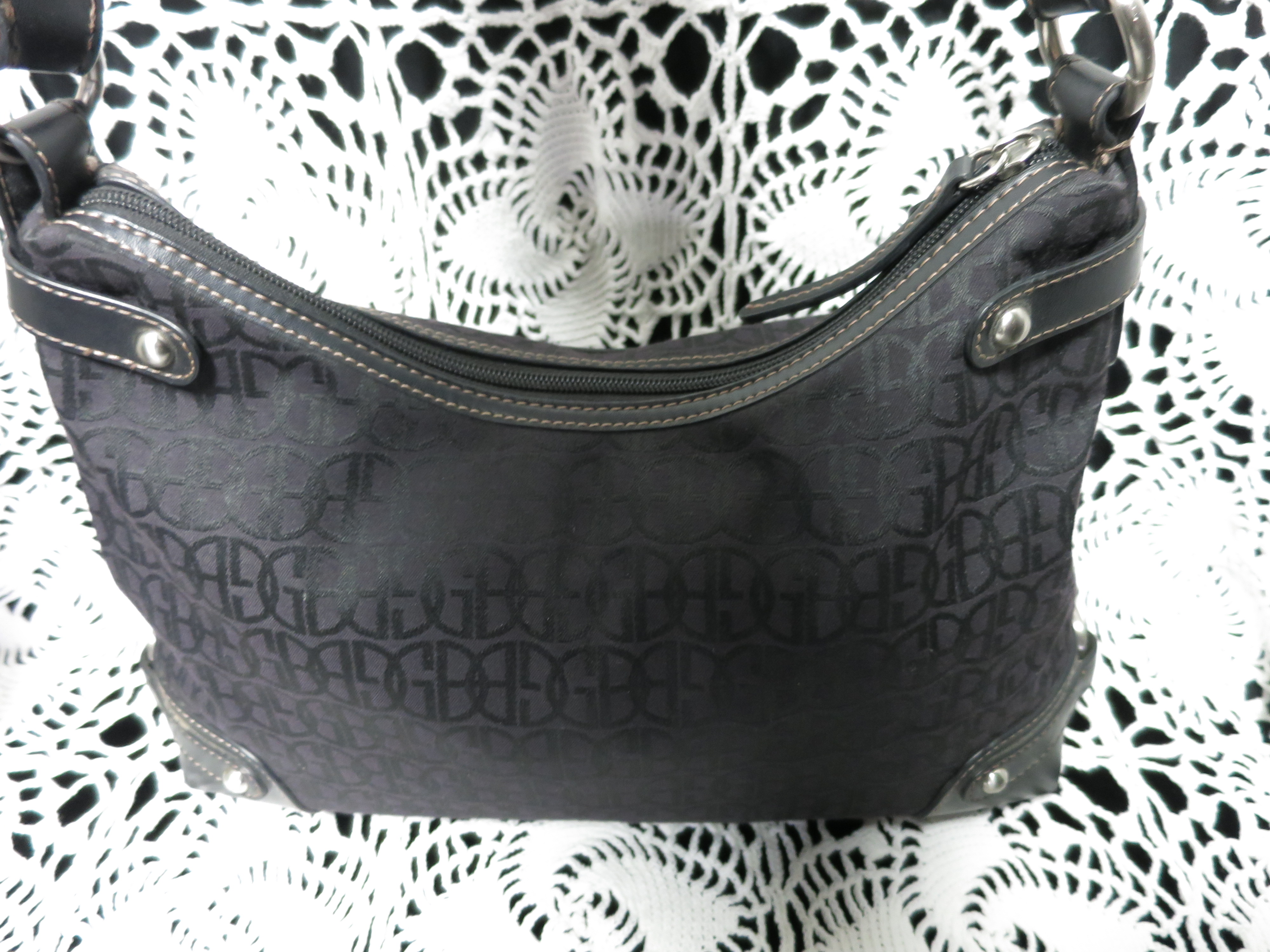 Giani Bernini Black Signature Fabric Hand Bag Purse