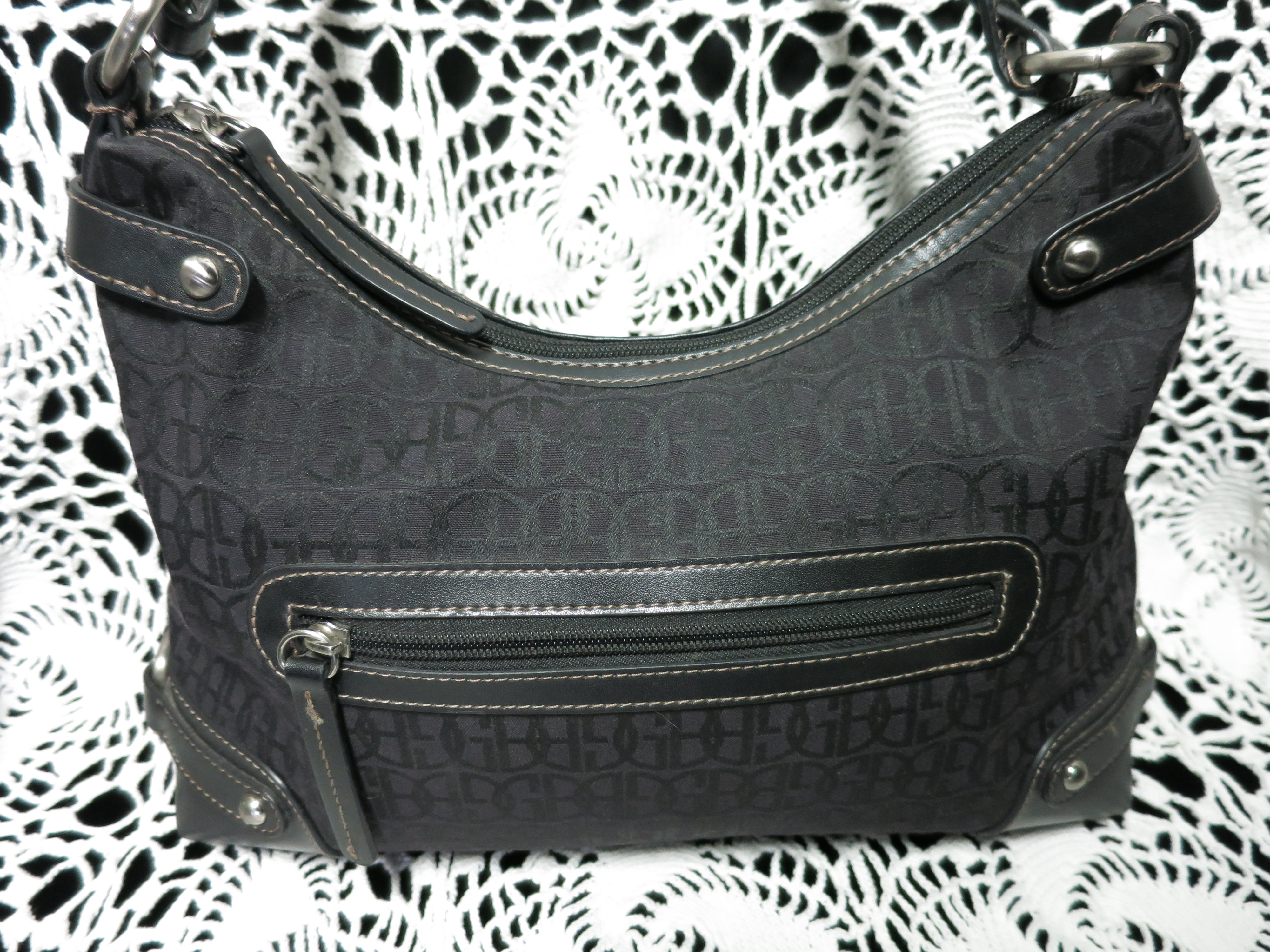 Giani Bernini Black Signature Fabric Hand Bag Purse