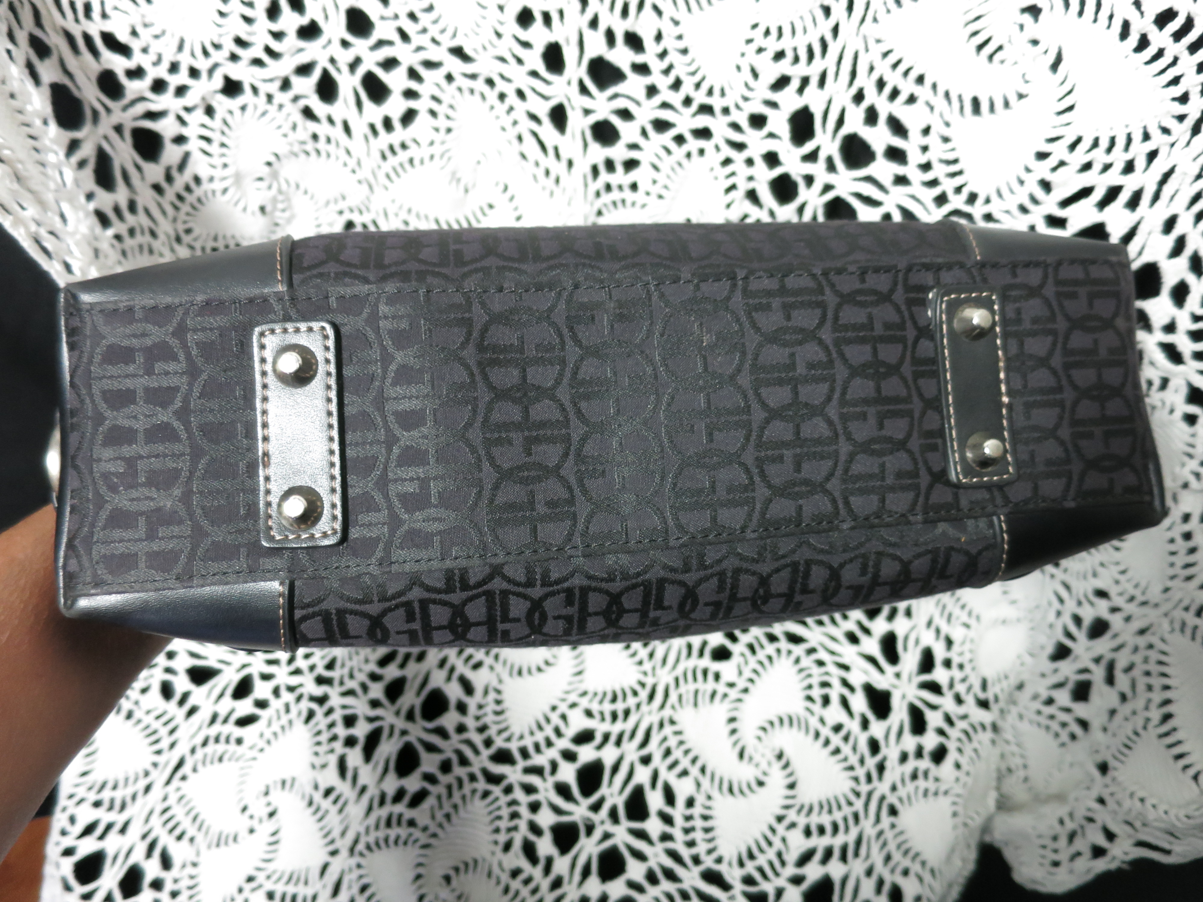 Giani Bernini Black Signature Fabric Hand Bag Purse