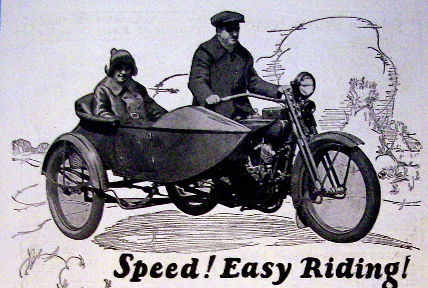 1923 Harley Davidson Motorcycle with Side Car