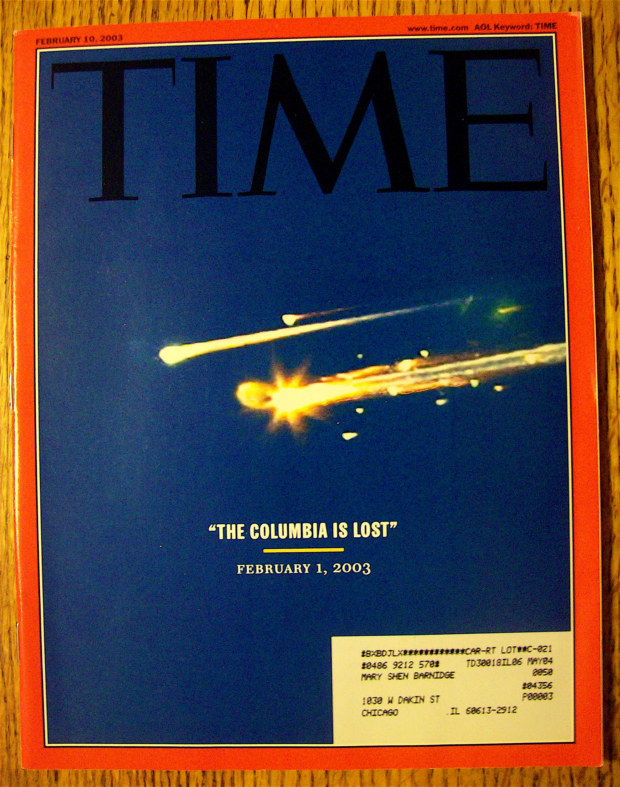 Time Magazine February 10, 2003 The Columbia Is Lost
