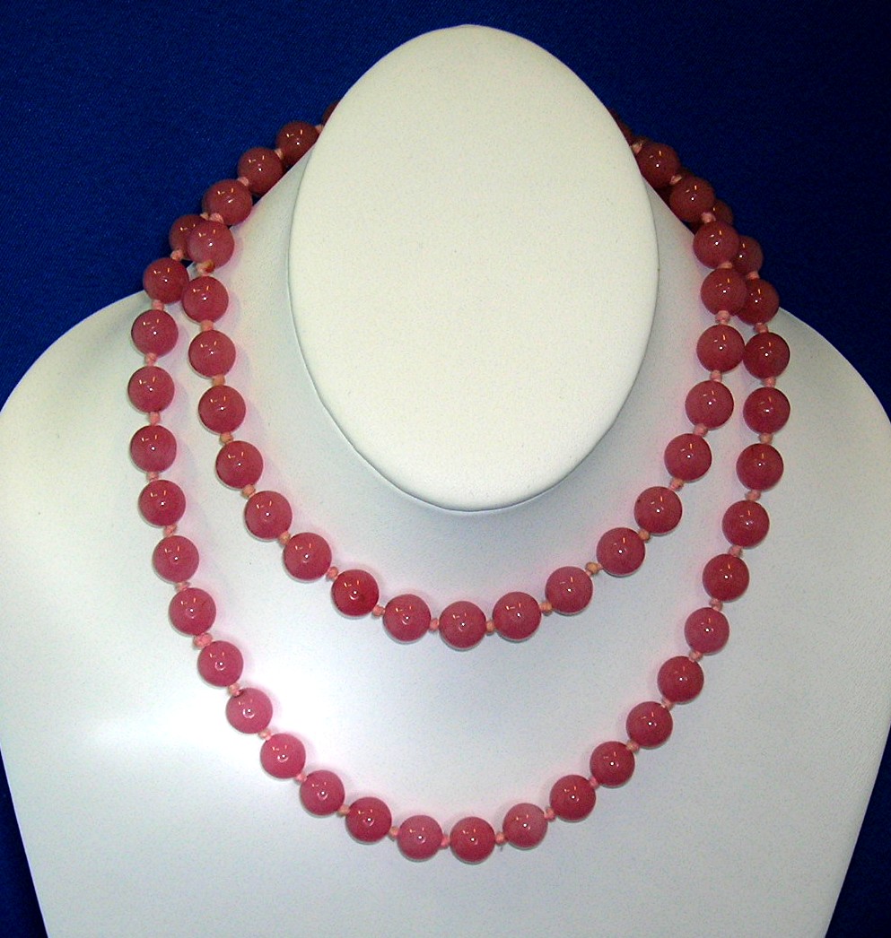 Rose Quartz 32 Inch Hand Knotted 9mm Bead Necklace