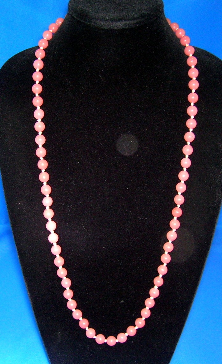 Rose Quartz 32 Inch Hand Knotted 9mm Bead Necklace