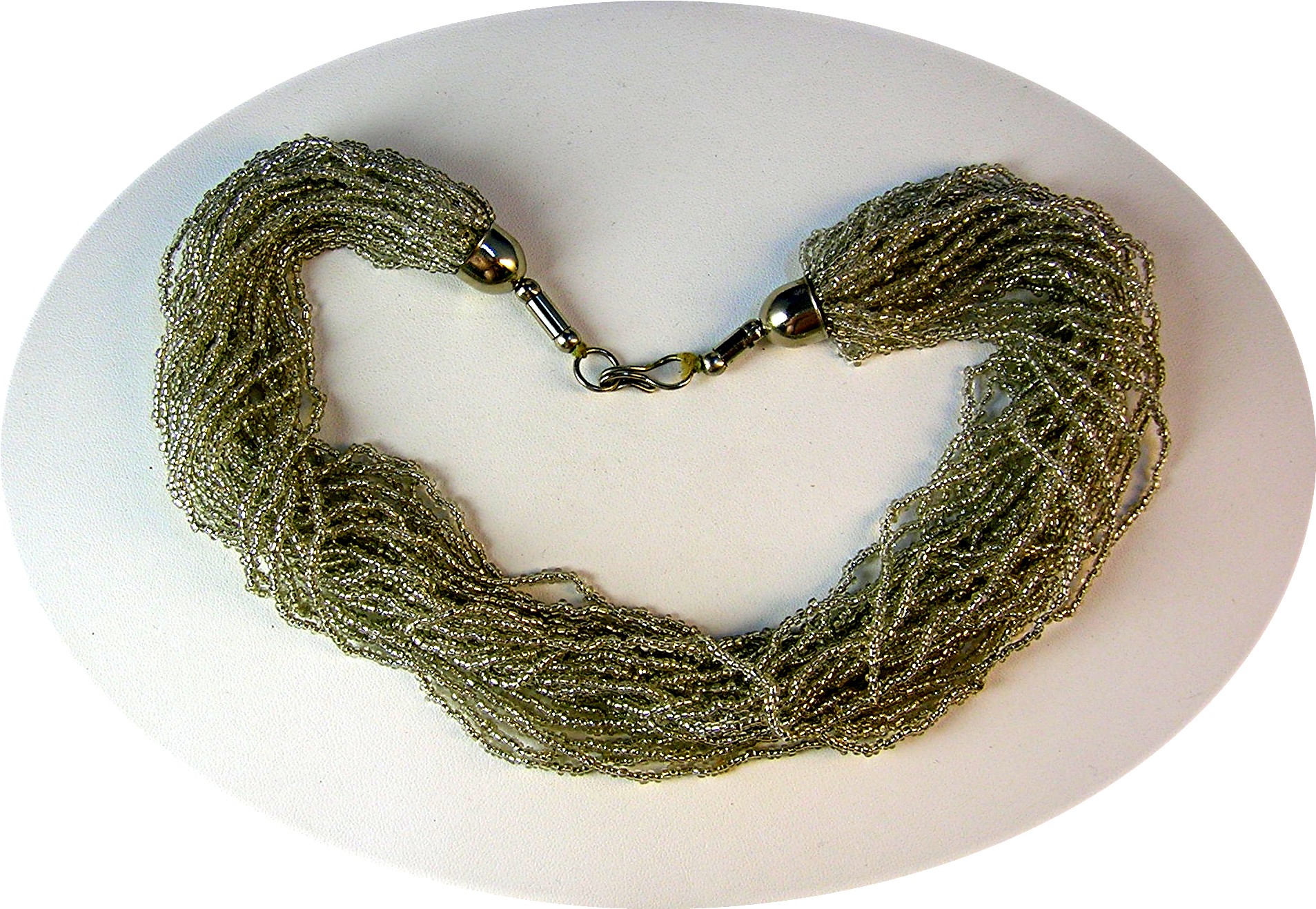 18 Inch 30 Strand Glass Bead Necklace
