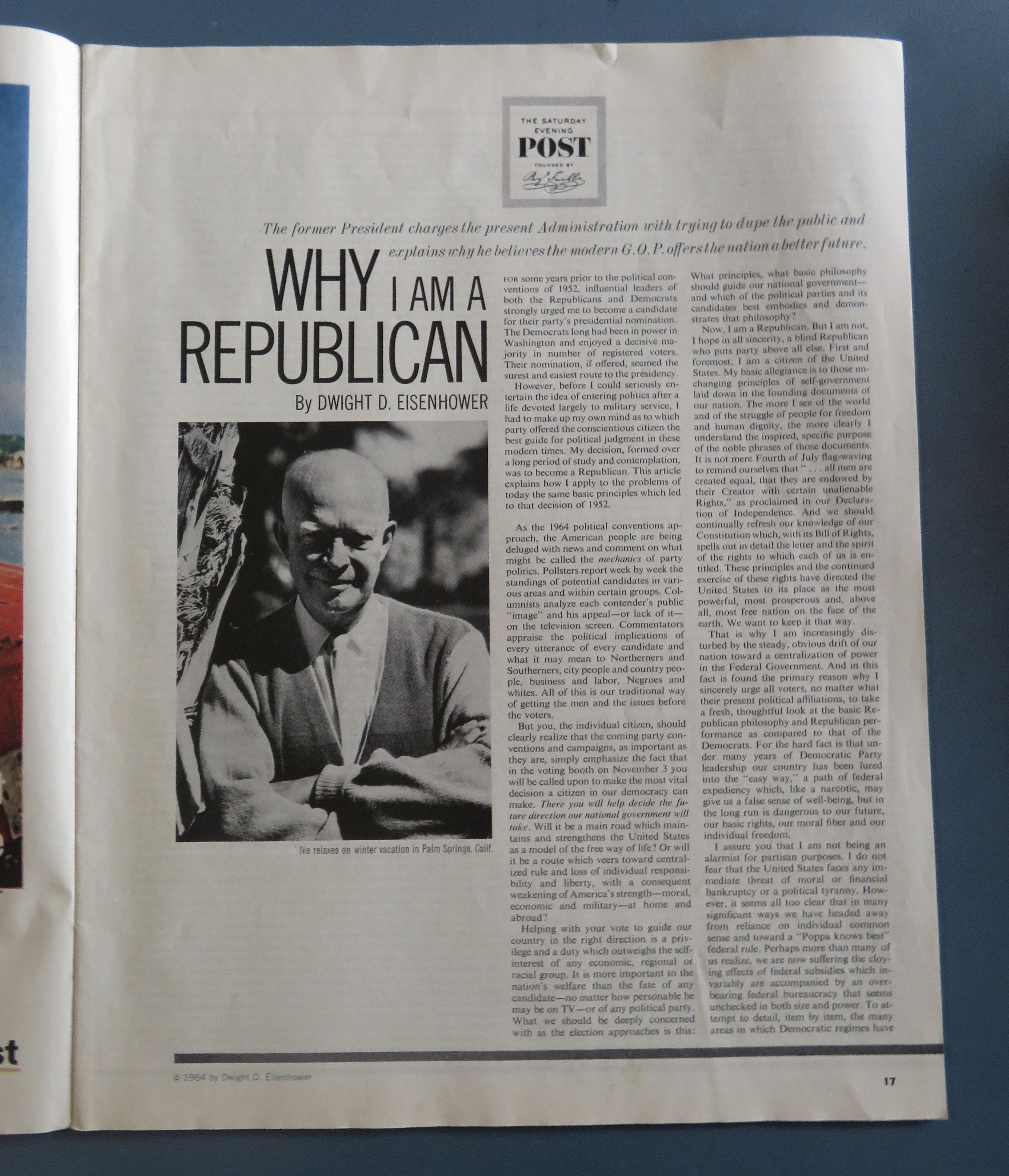 Saturday Evening Post Magazine April 11, 1964 Ike