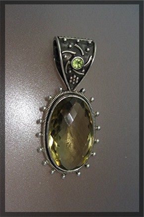 Sterling Silver Lemon Citrine Pendant