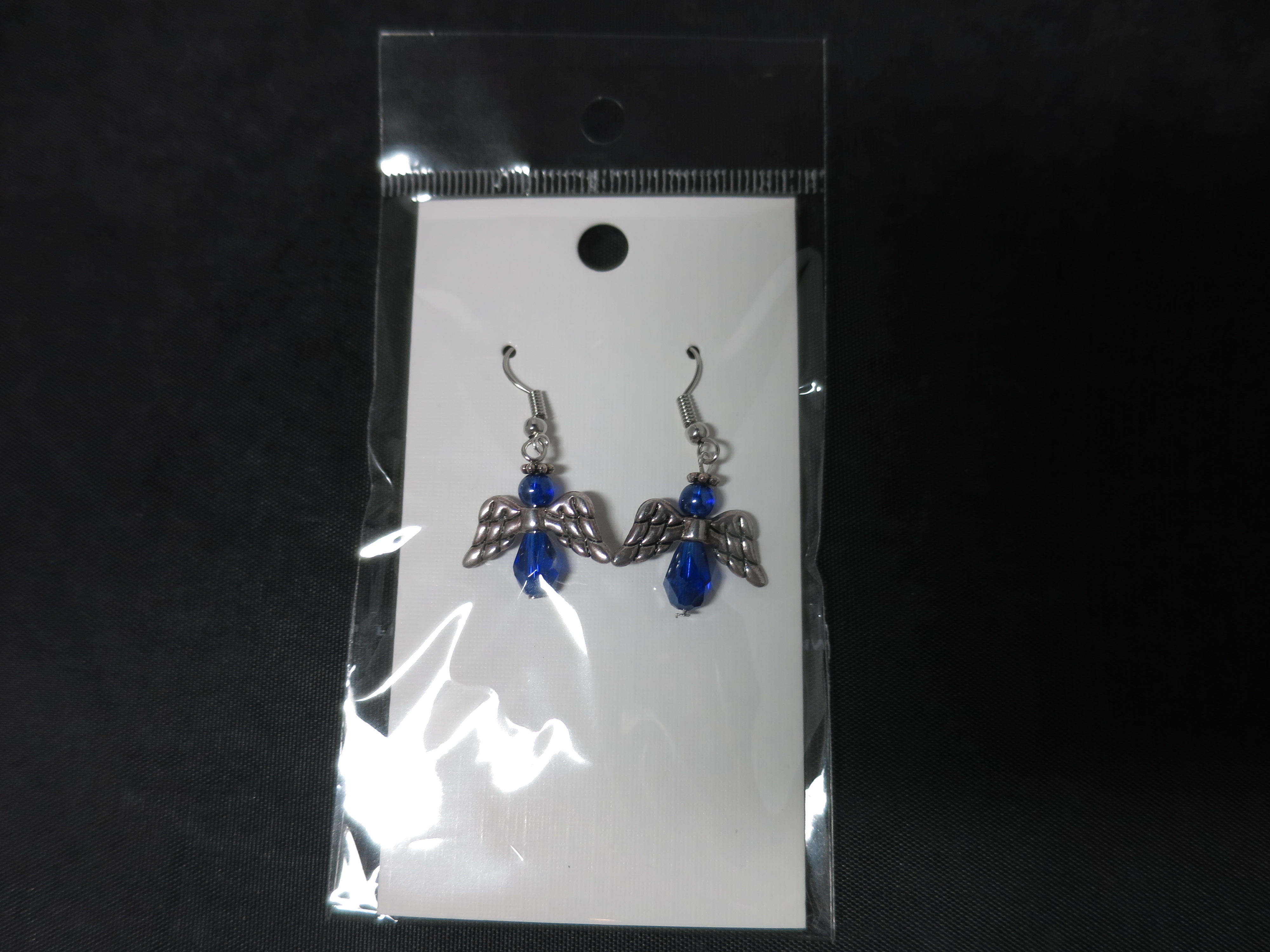 Cobalt Blue Angel Earrings Hand Made by Allie
