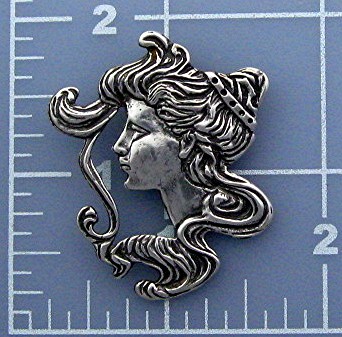 Sterling Silver Antique Cameo Face Pendant