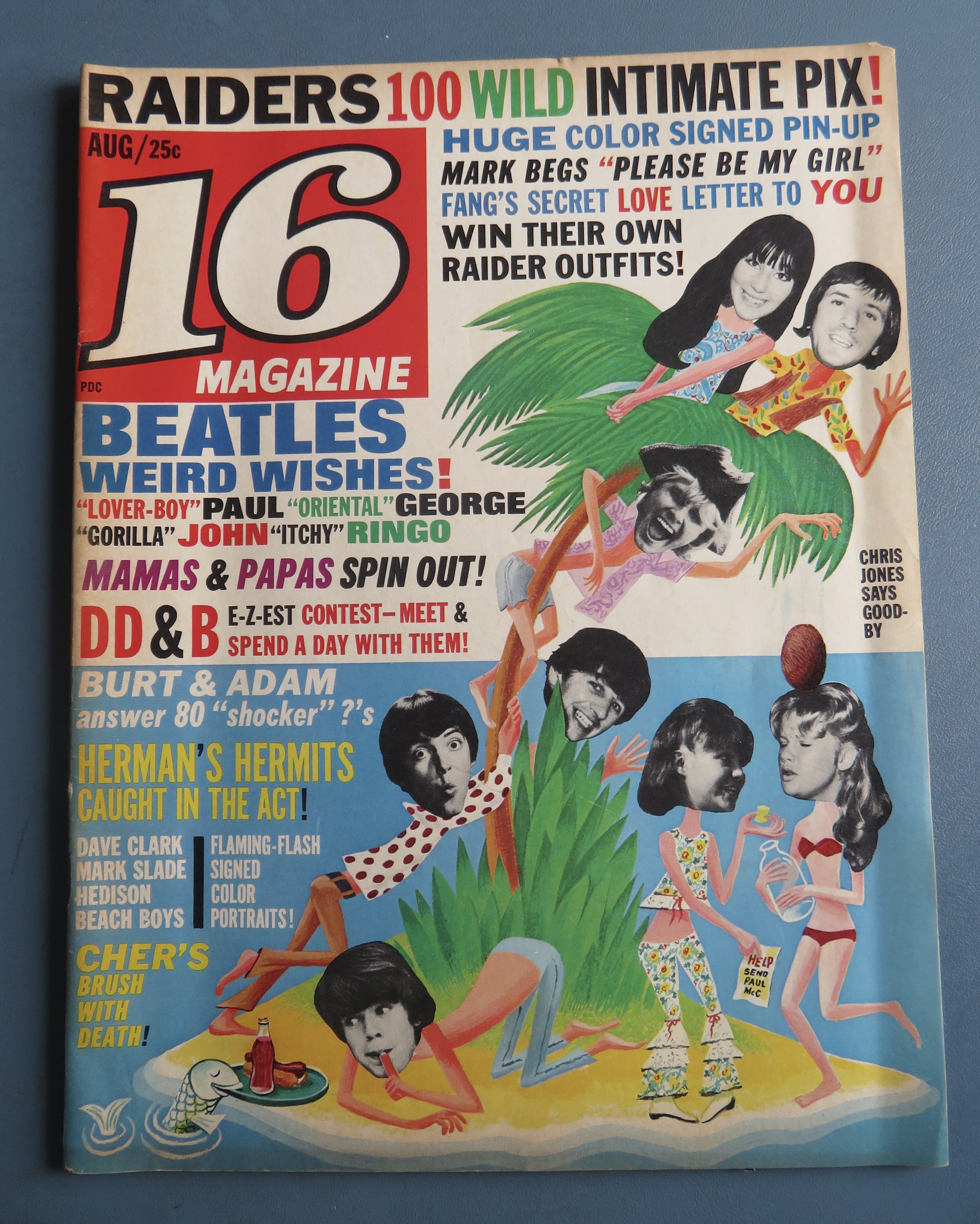 16 Magazine August 1966 Beatles & Raiders