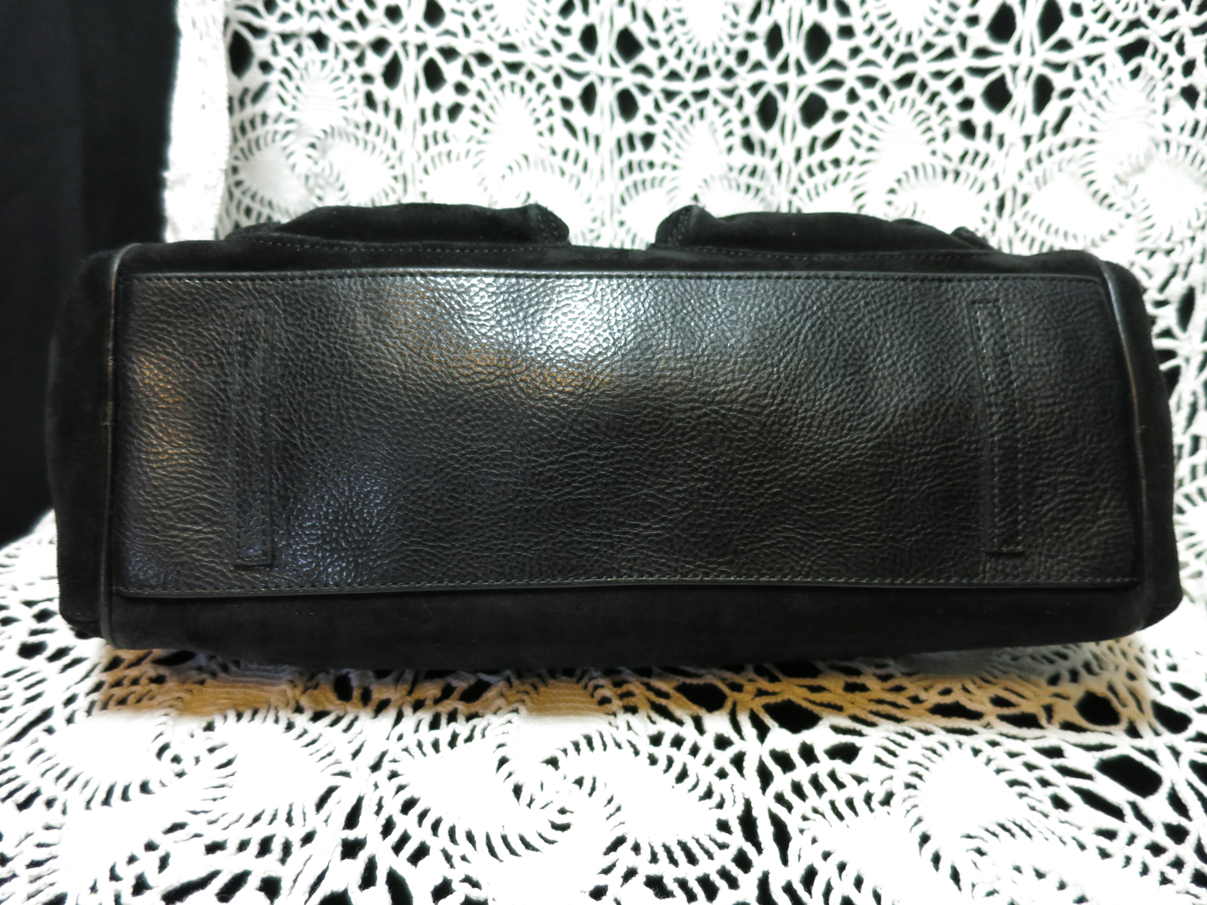 Maxx New York Black Suede Leather Shoulder Hand Bag