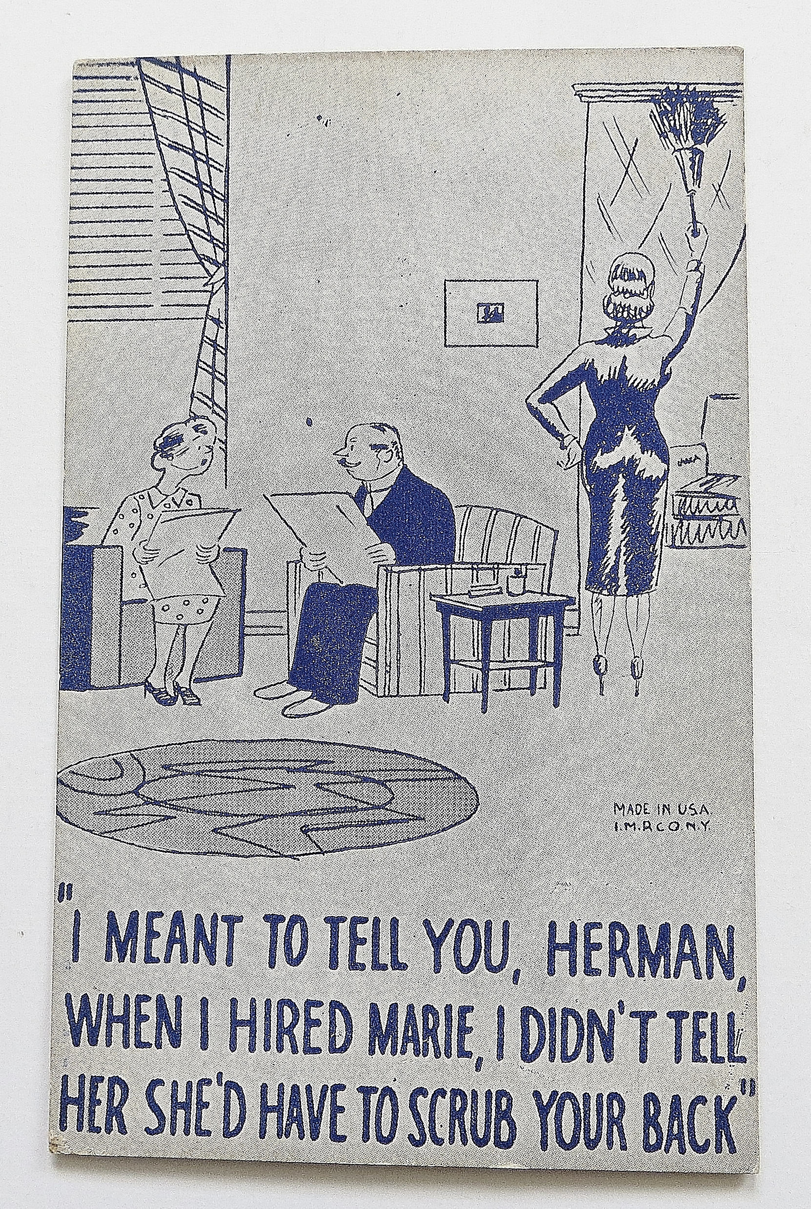 Wife & Husband Talking While Maid Cleans