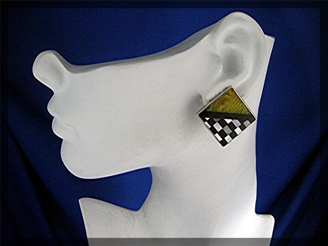 Baltic Amber Jet Sterling Silver JUDITH YOUNG  Earrings