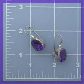 Sterling Silver Amethyst Wire Loop Earrings 8 CT