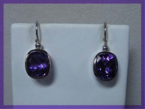 Sterling Silver Amethyst Wire Loop Earrings 8 CT