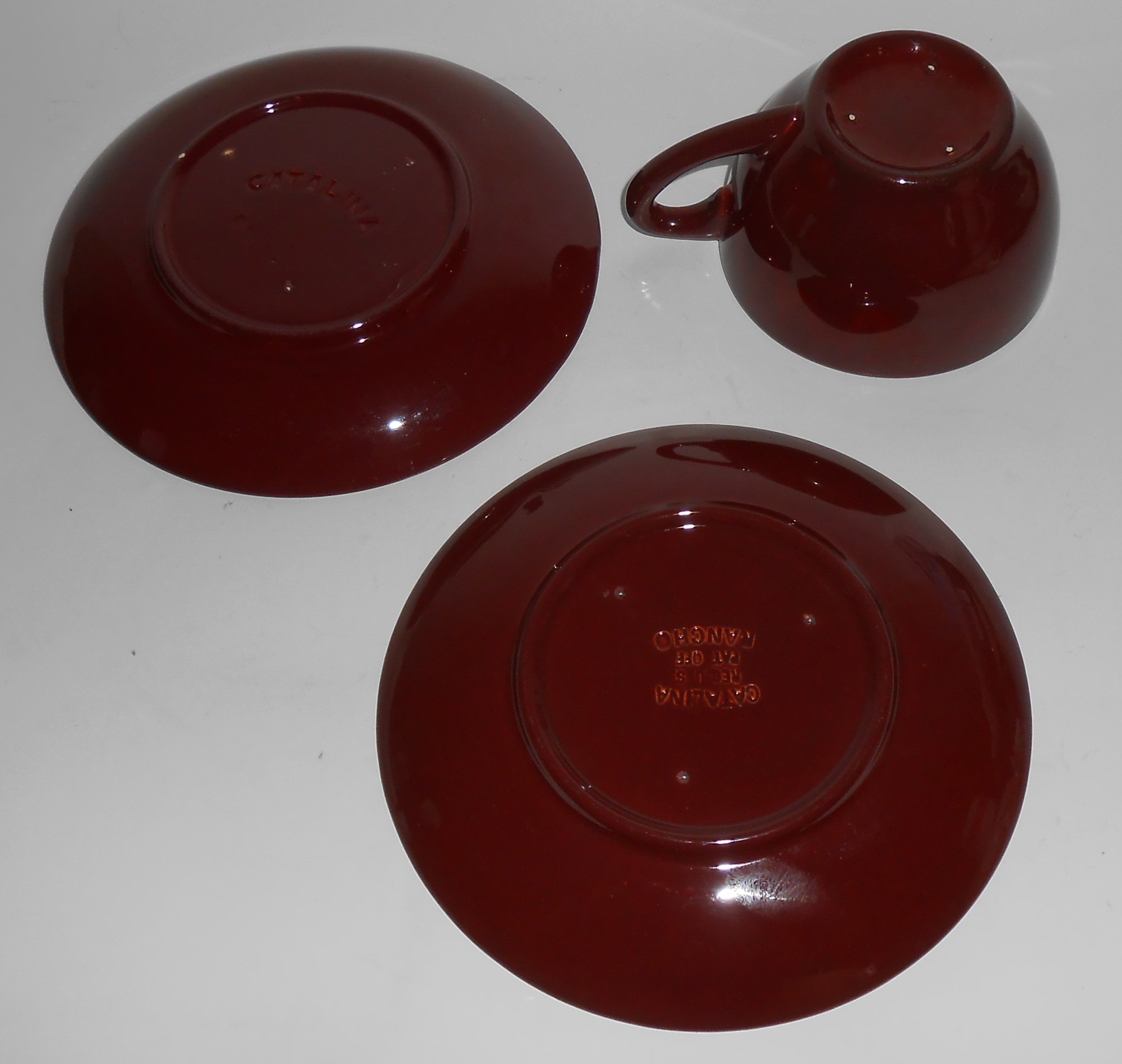 Franciscan Pottery Catalina Rancho Red/Brown Cup & Sau