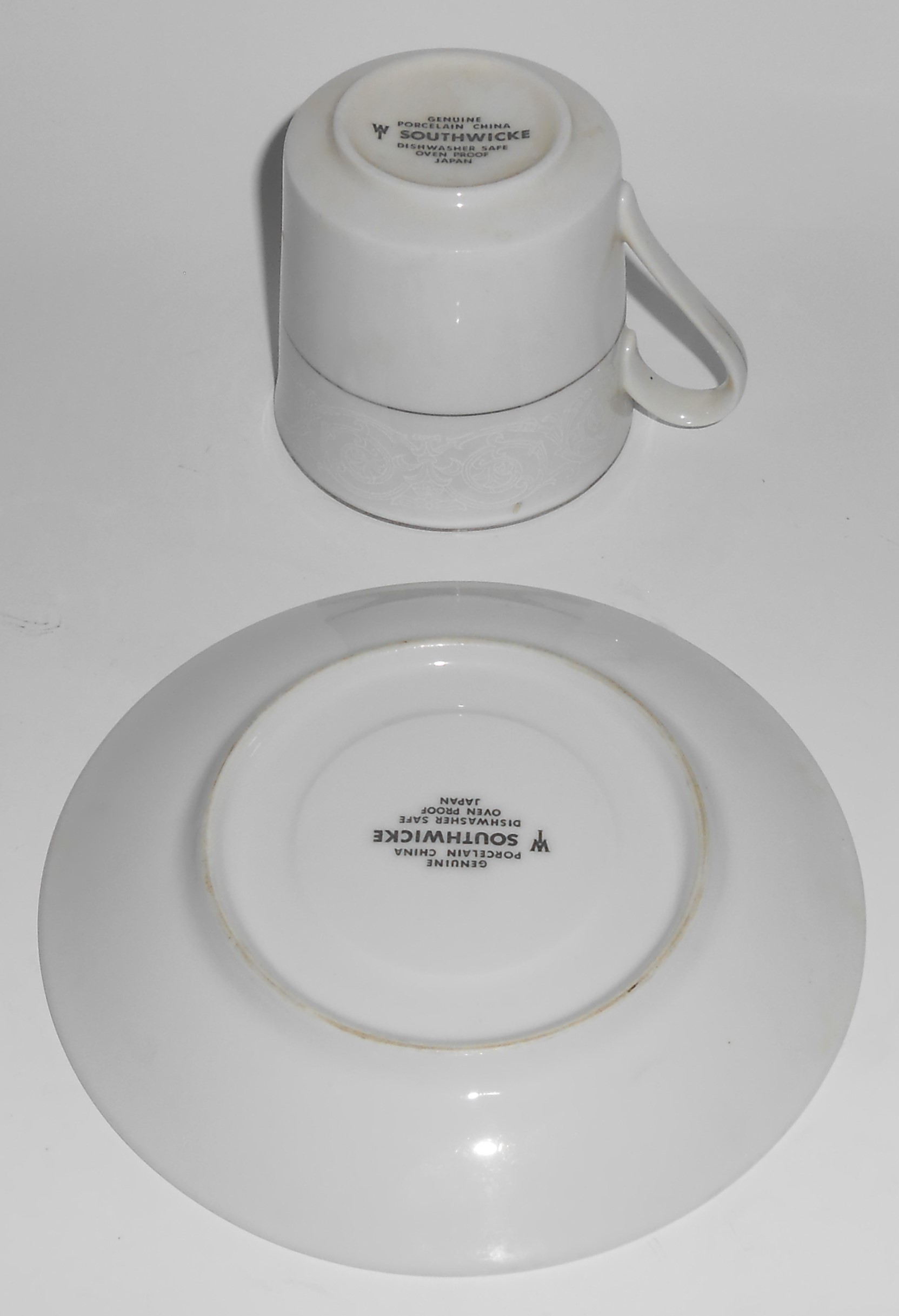 Southwicke Porcelain China Platinum Band Cup & Saucer